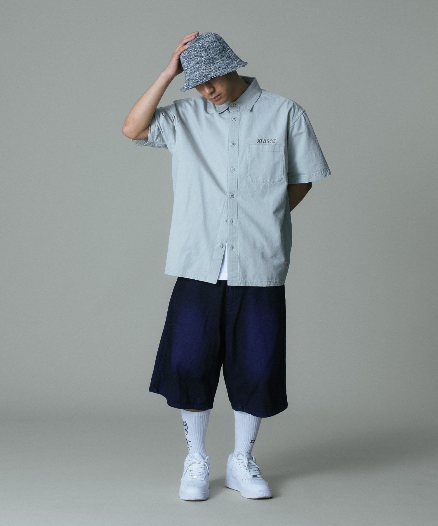 MELANGE KNIT BUCKET HAT
