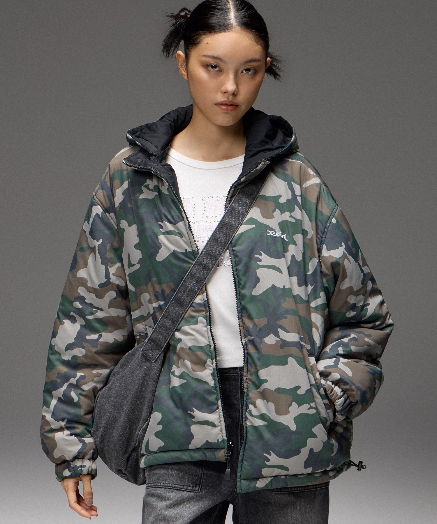 FACE EMBROIDERED PATCH REVERSIBLE JACKET