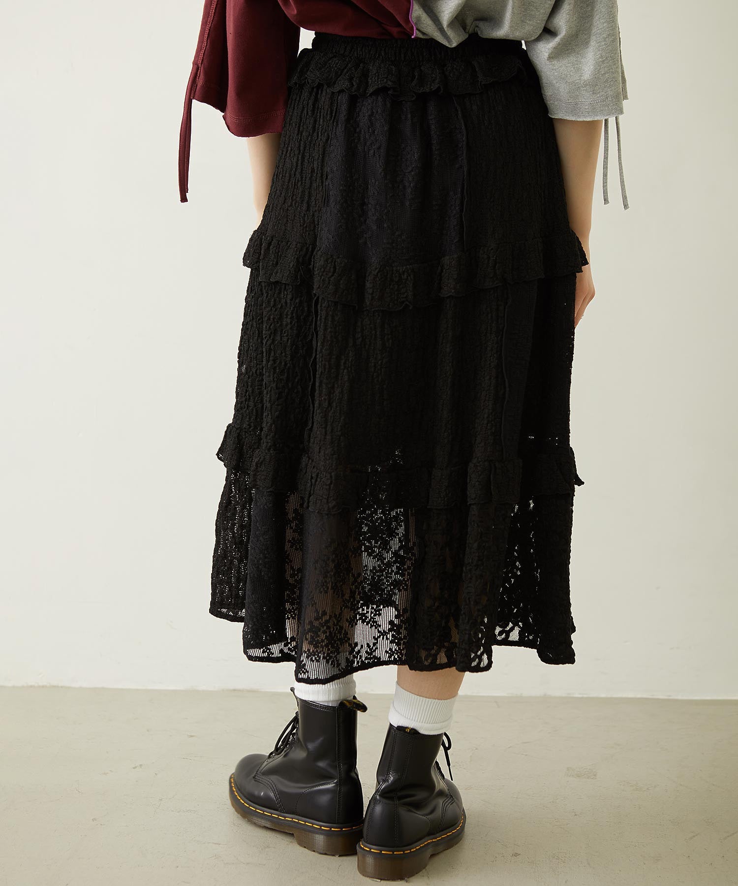 LACE FRILL DIRNDL SKIRT