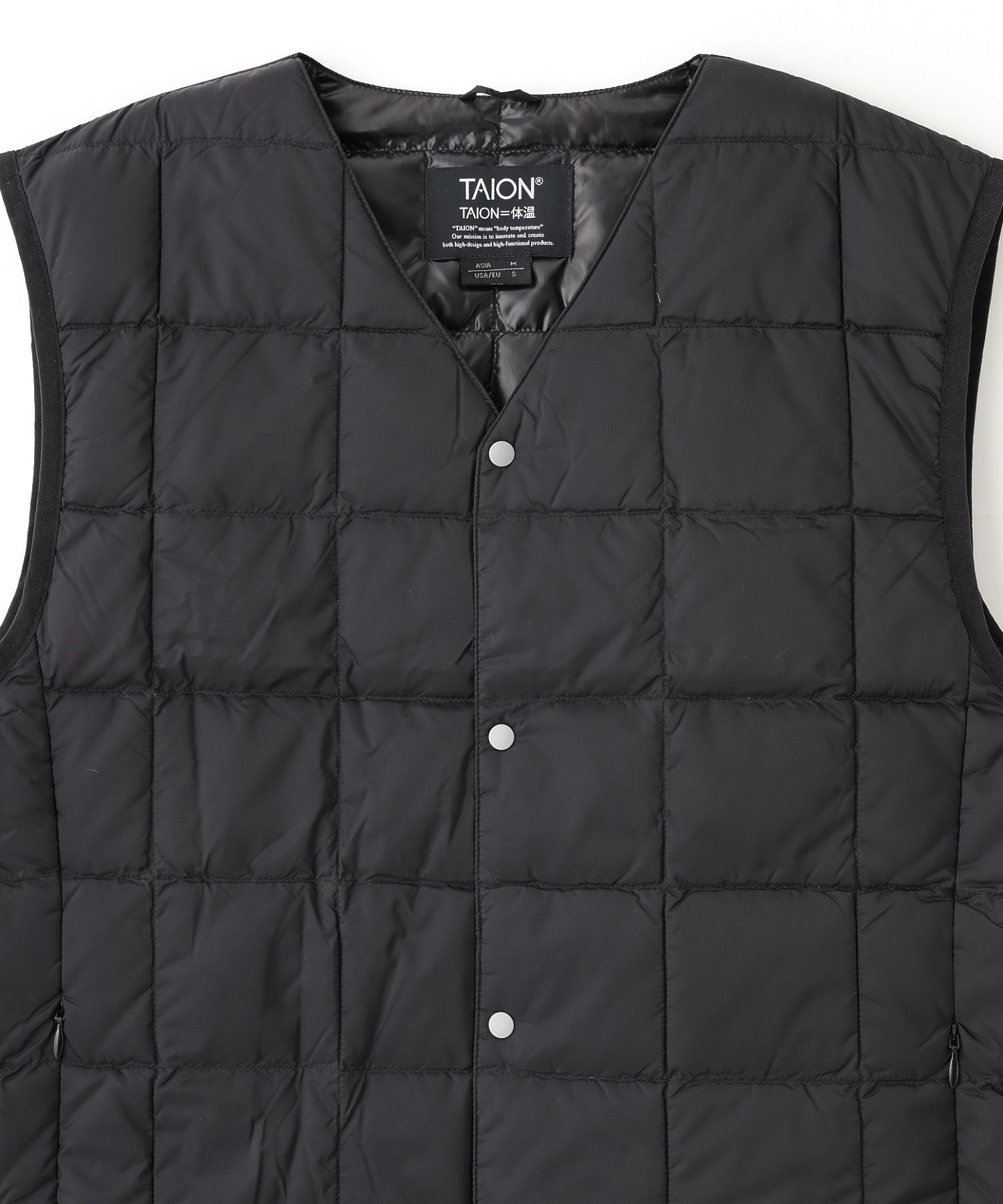TAION/タイオン/V NECK BUTTON DOWN VEST TAION-001