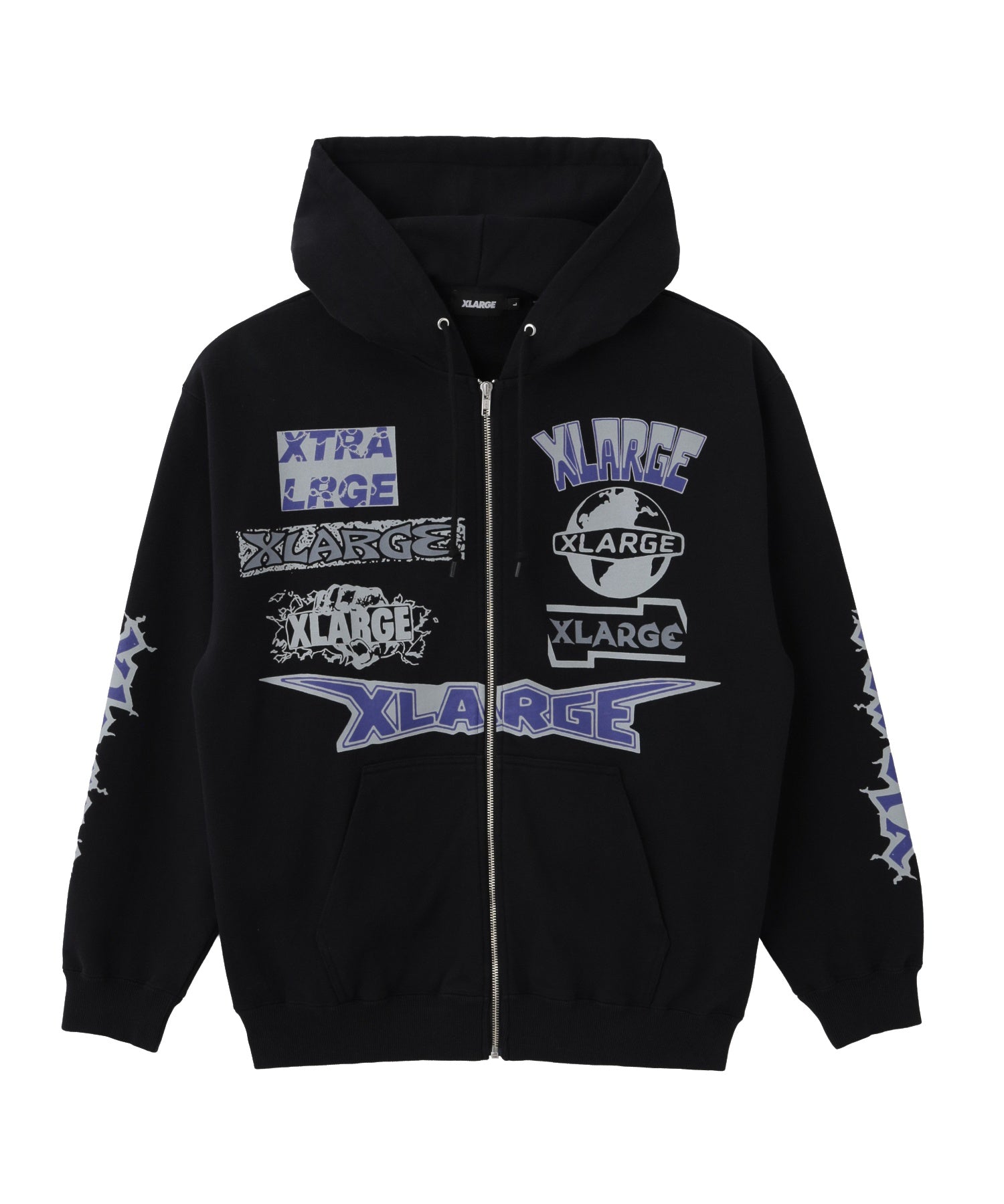 MULTI LOGO ZIP HOODED SWEATSHIRT