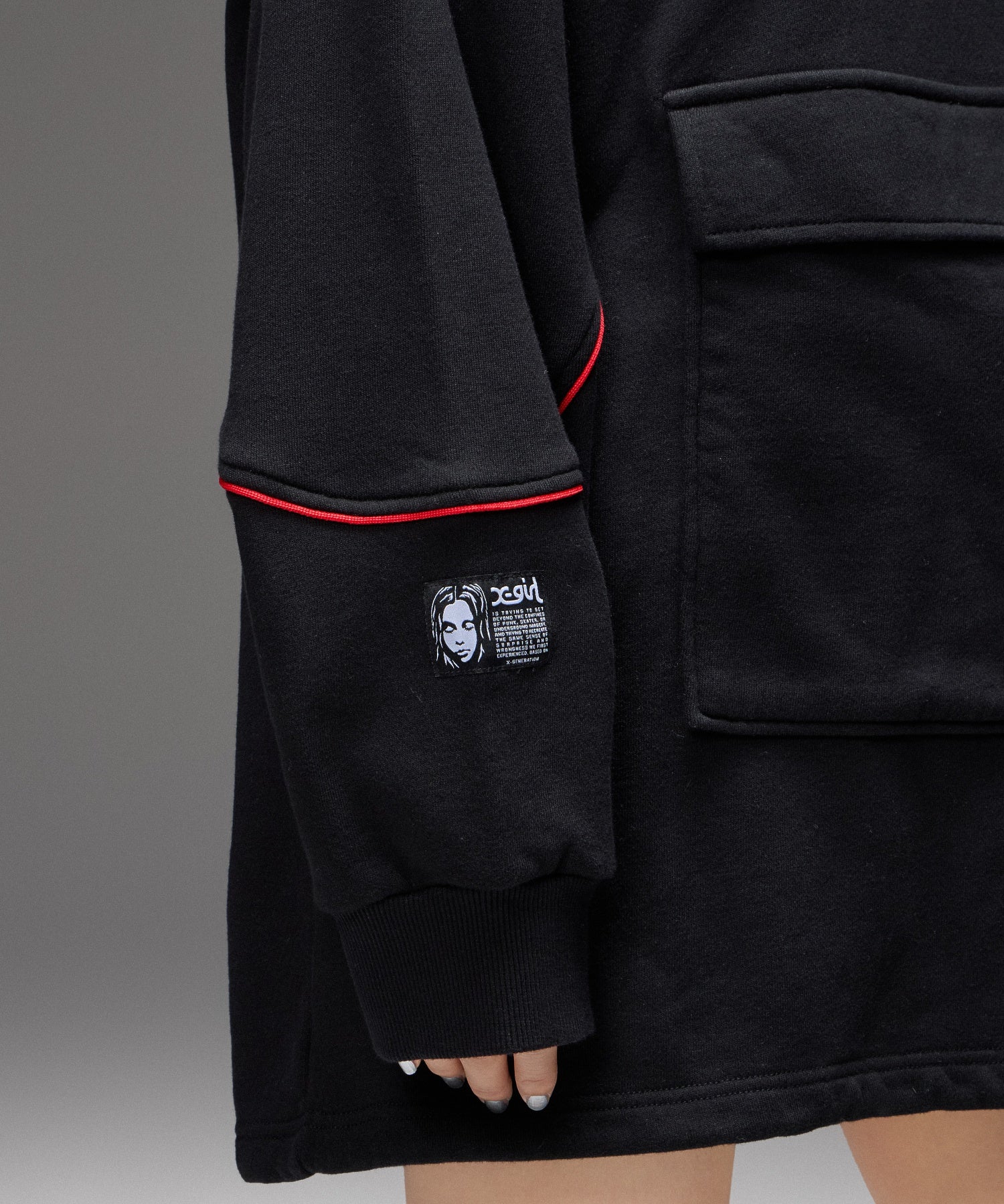 LOGO AND STAR SWEAT ANORAK DRESS