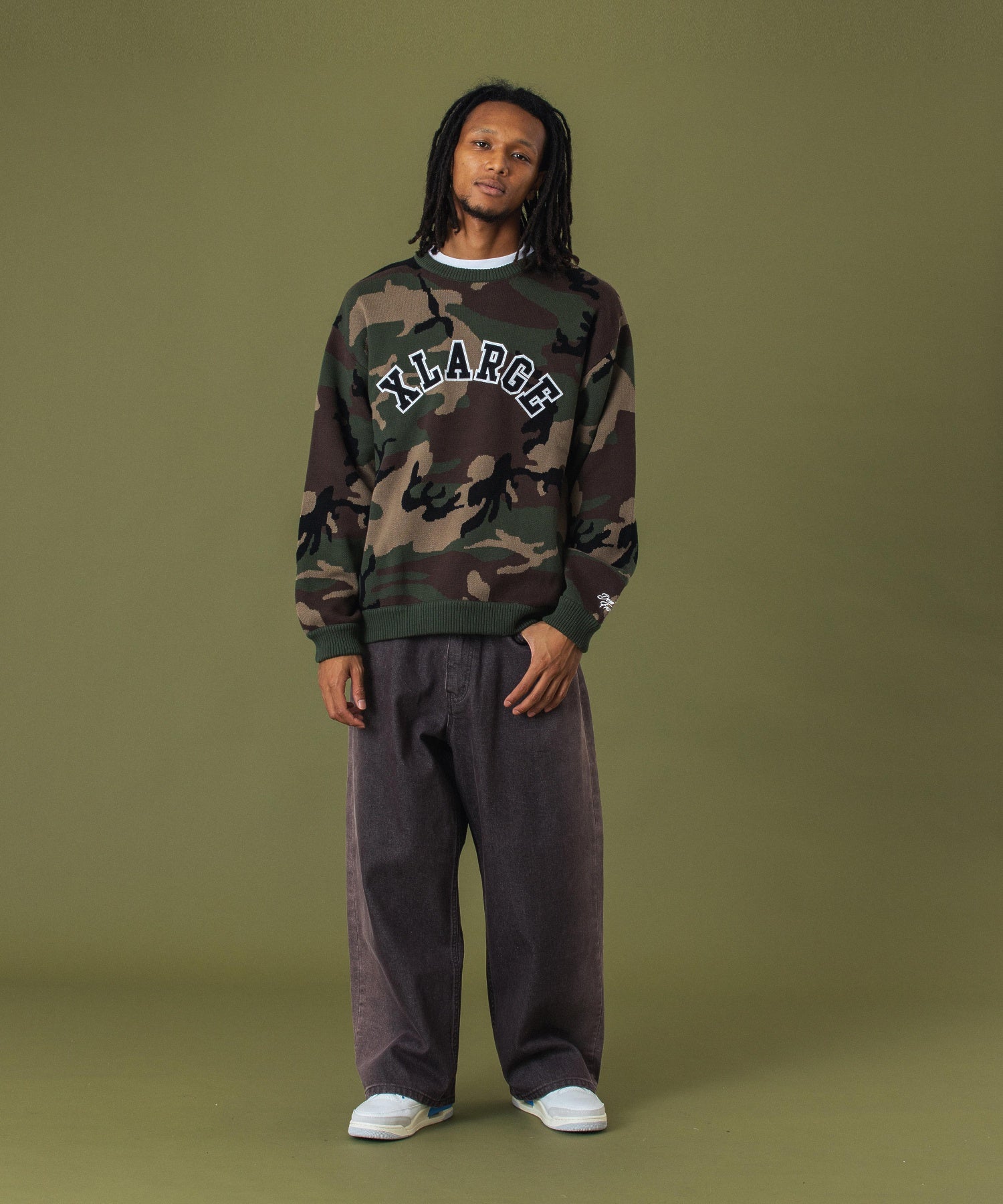 SIDE FADED BAGGY DENIM PANTS