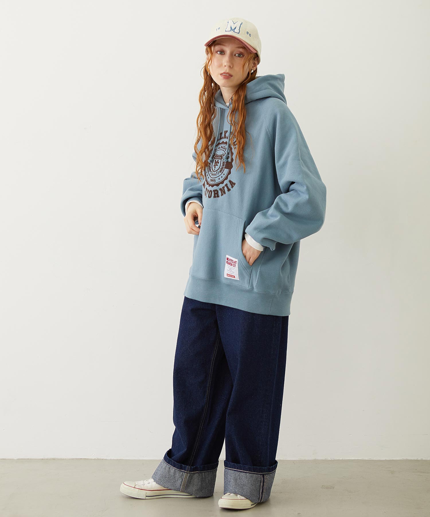 MILKFED. × CHAMPION COLLEGE LOGO SWEAT HOODIE