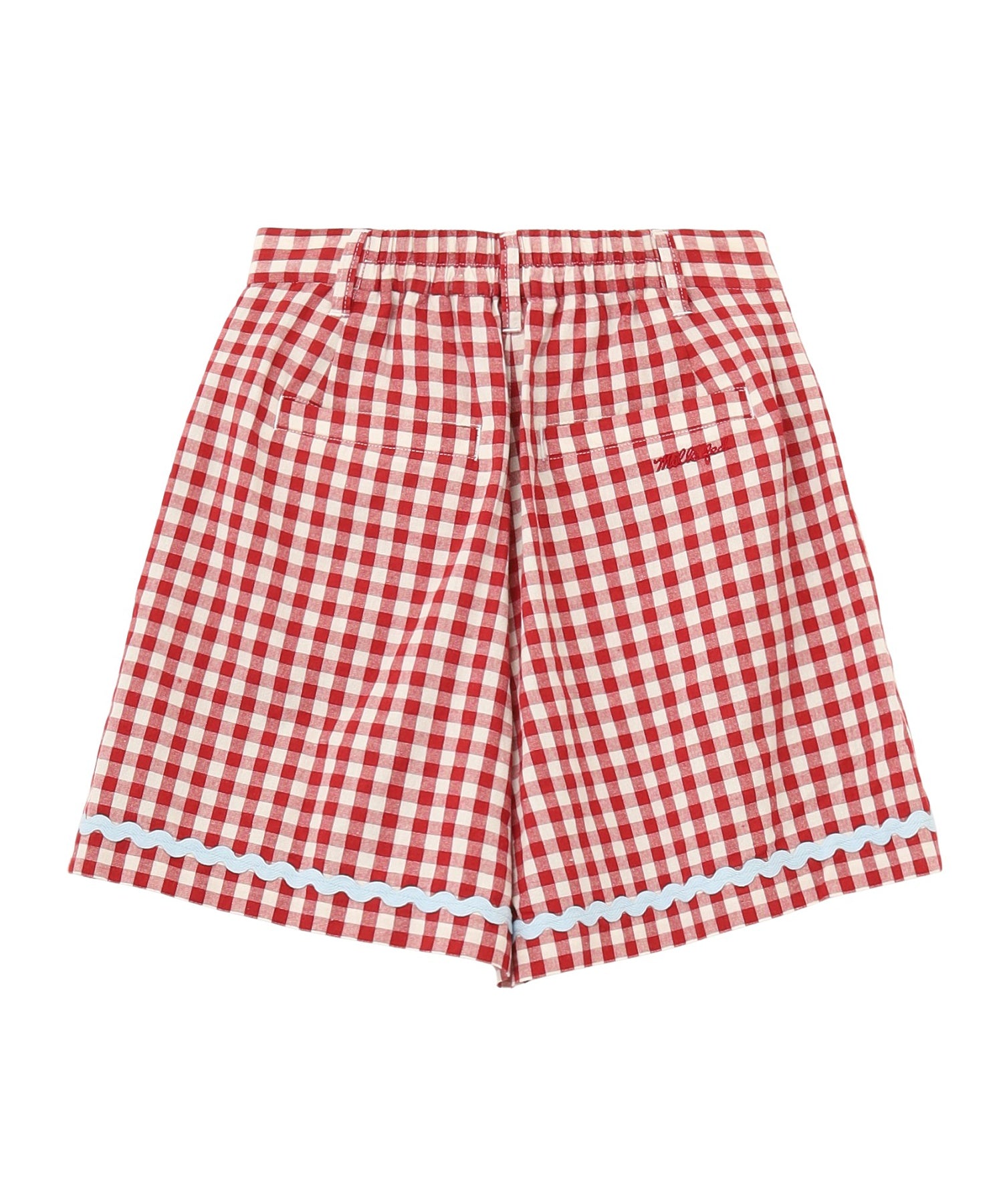 TRIMMED GINGHAM CHECK SHORTS