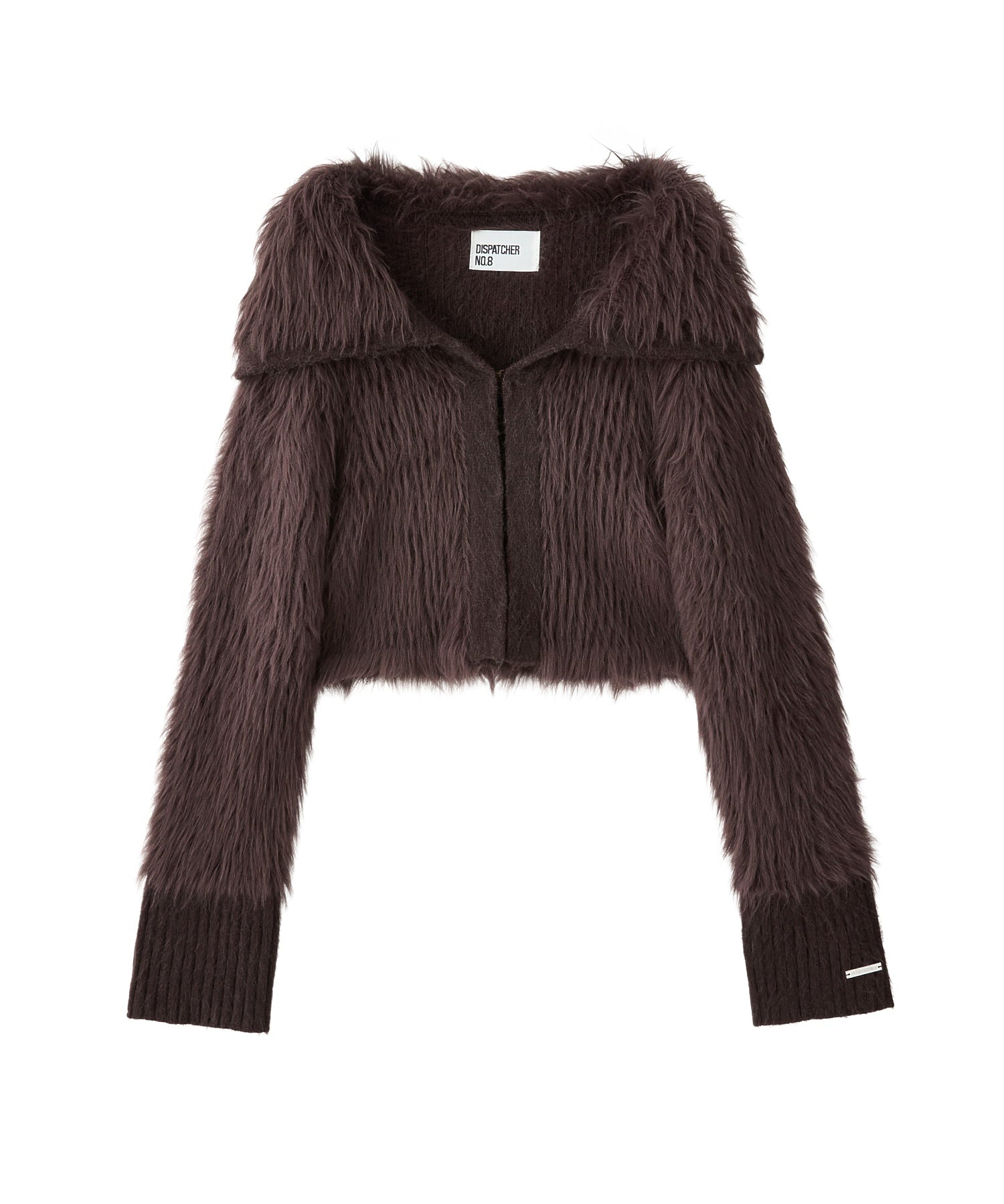 ビッグカラーシャギーニットカーディガン