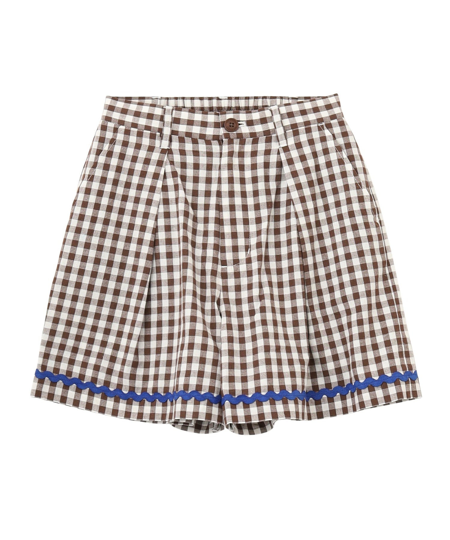 TRIMMED GINGHAM CHECK SHORTS