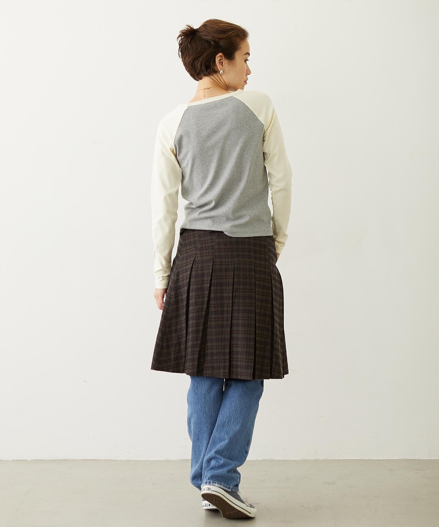 BELTED PLEATED SKIRT