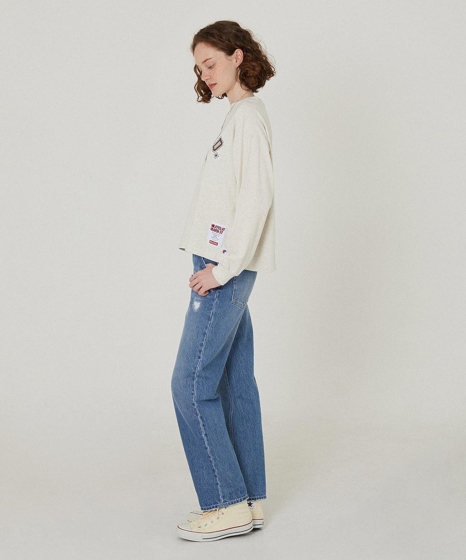 REPAIR DETAIL DENIM PANTS