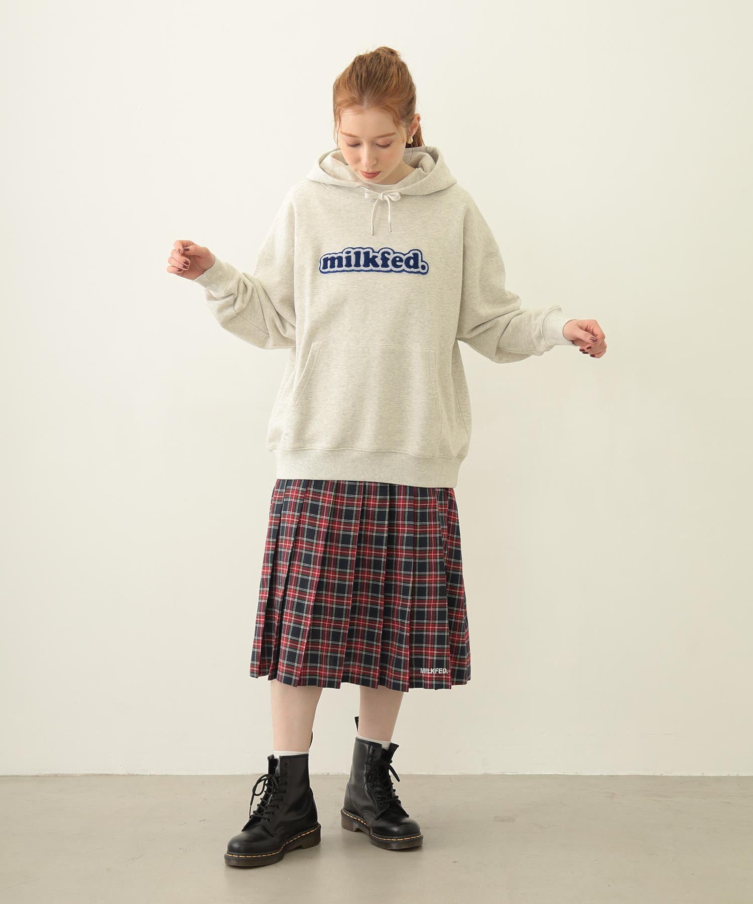 PLEATED PLAID SKIRT