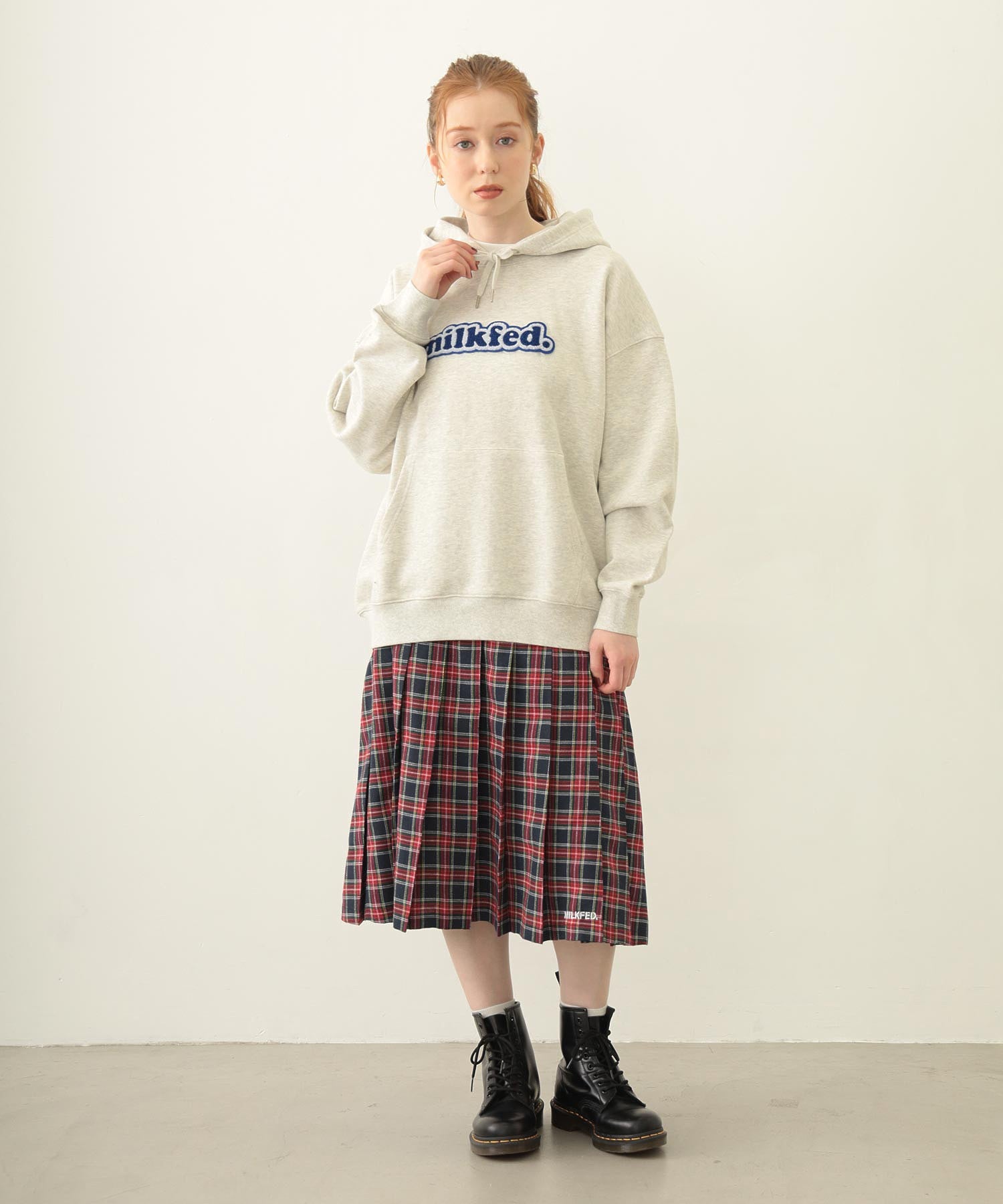 PLEATED PLAID SKIRT