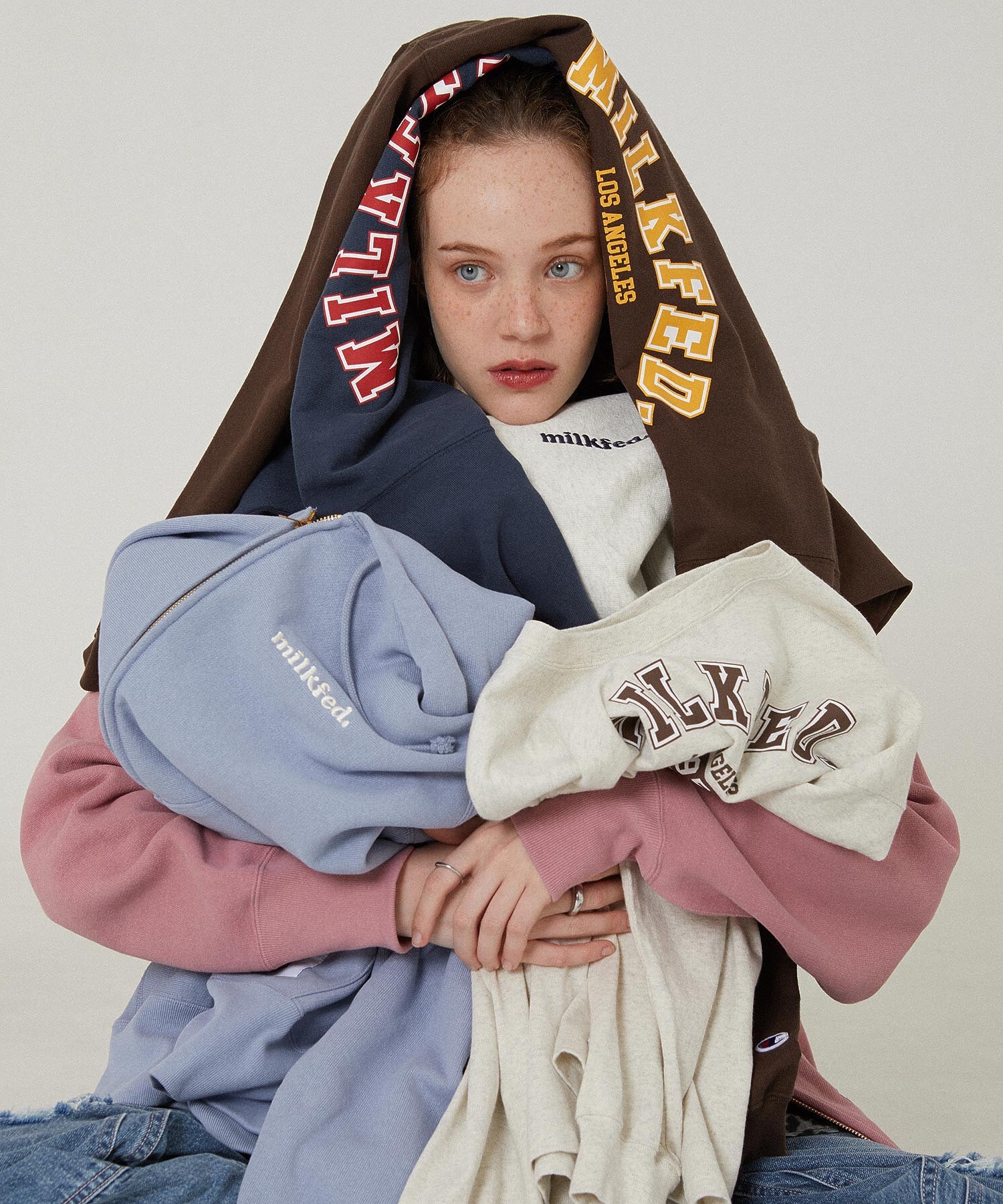 MILKFED.×CHAMPION LS TEE