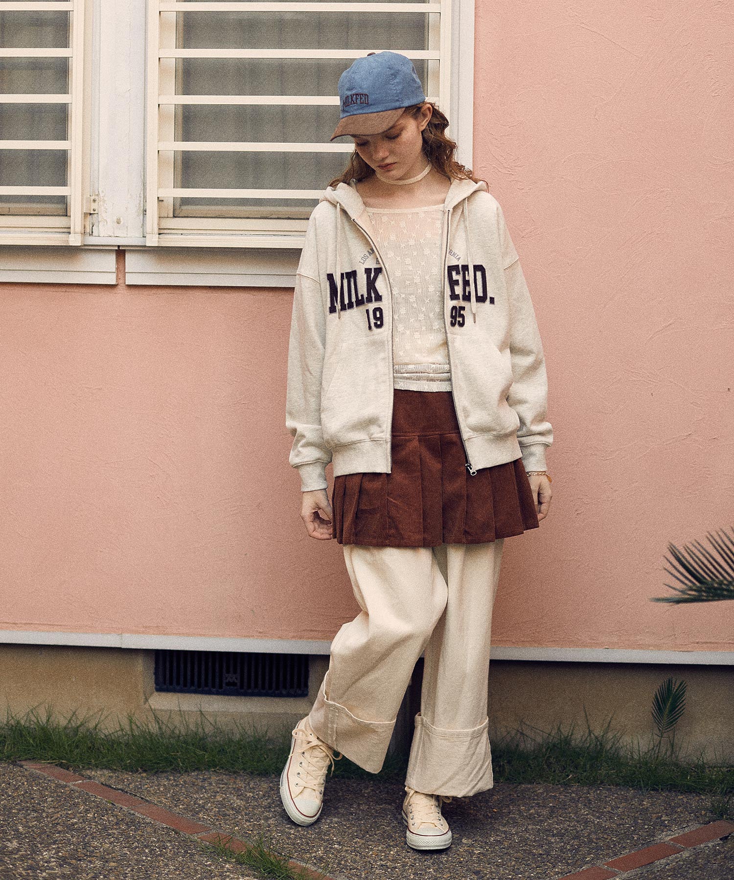 COLLEGE PATCH ZIP UP HOODIE