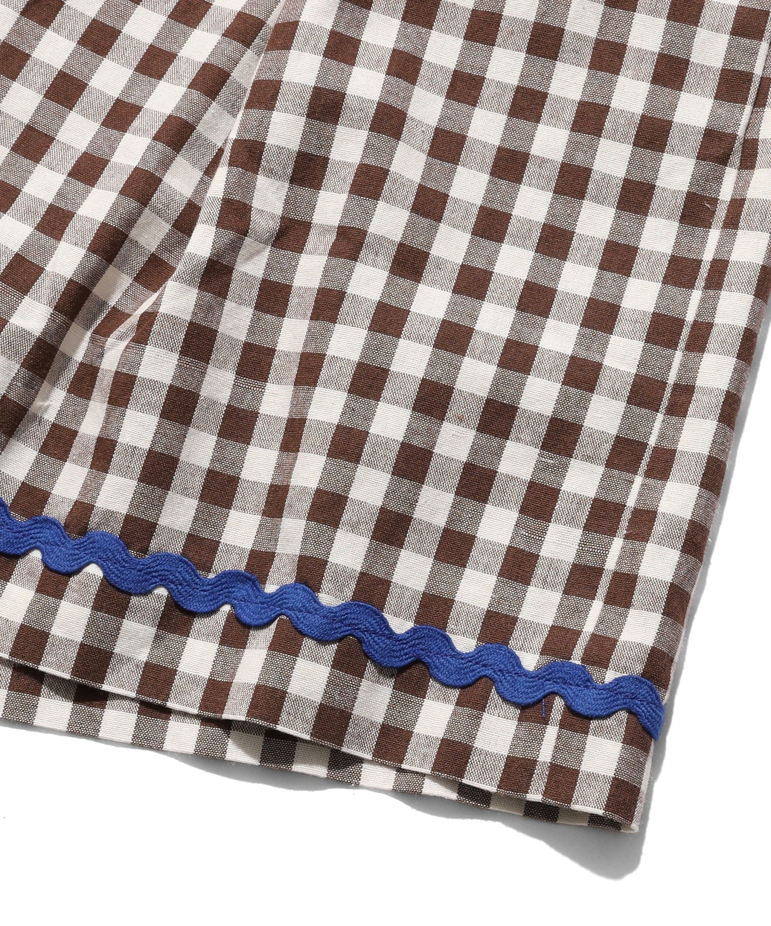 TRIMMED GINGHAM CHECK SHORTS