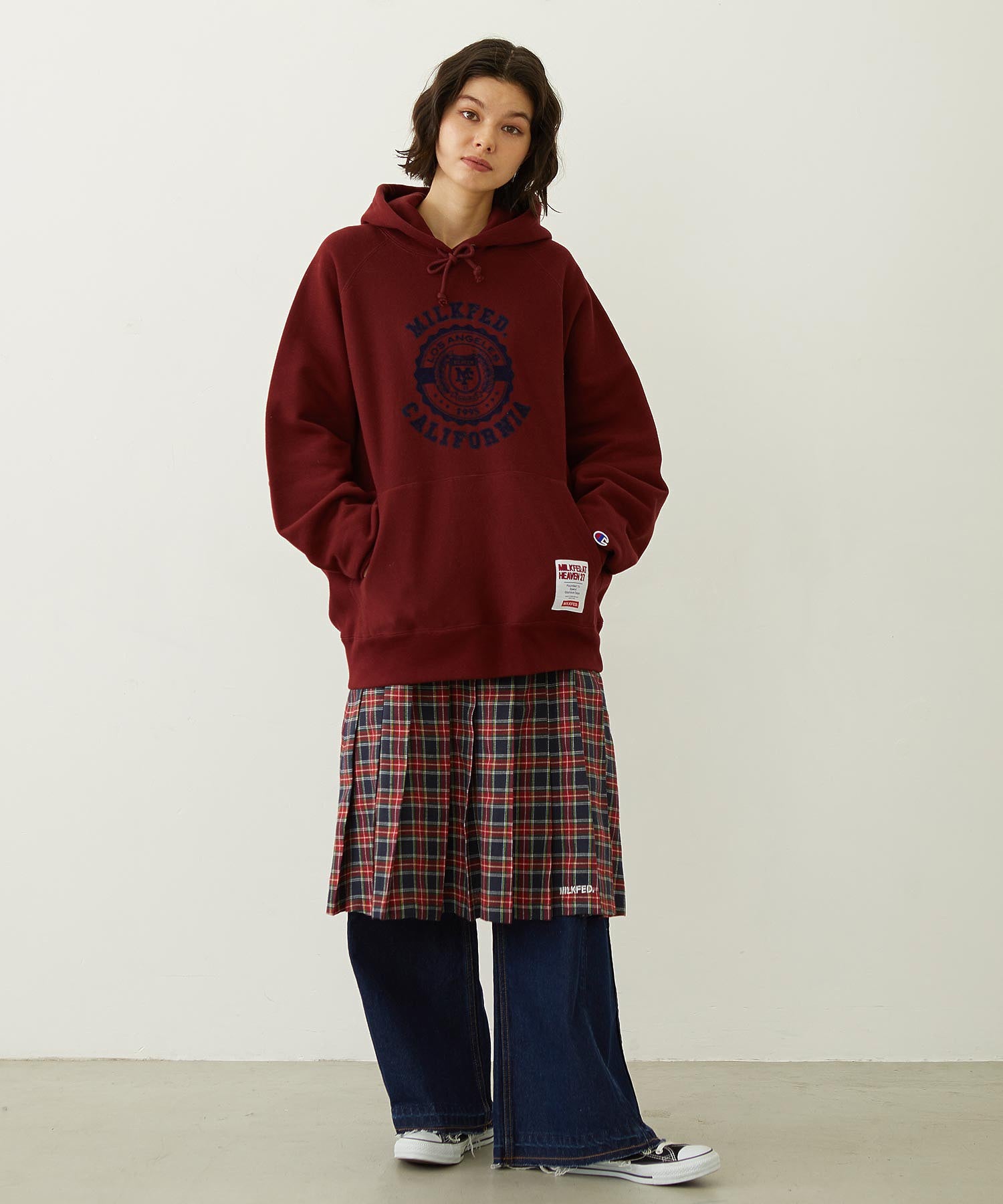 PLEATED PLAID SKIRT