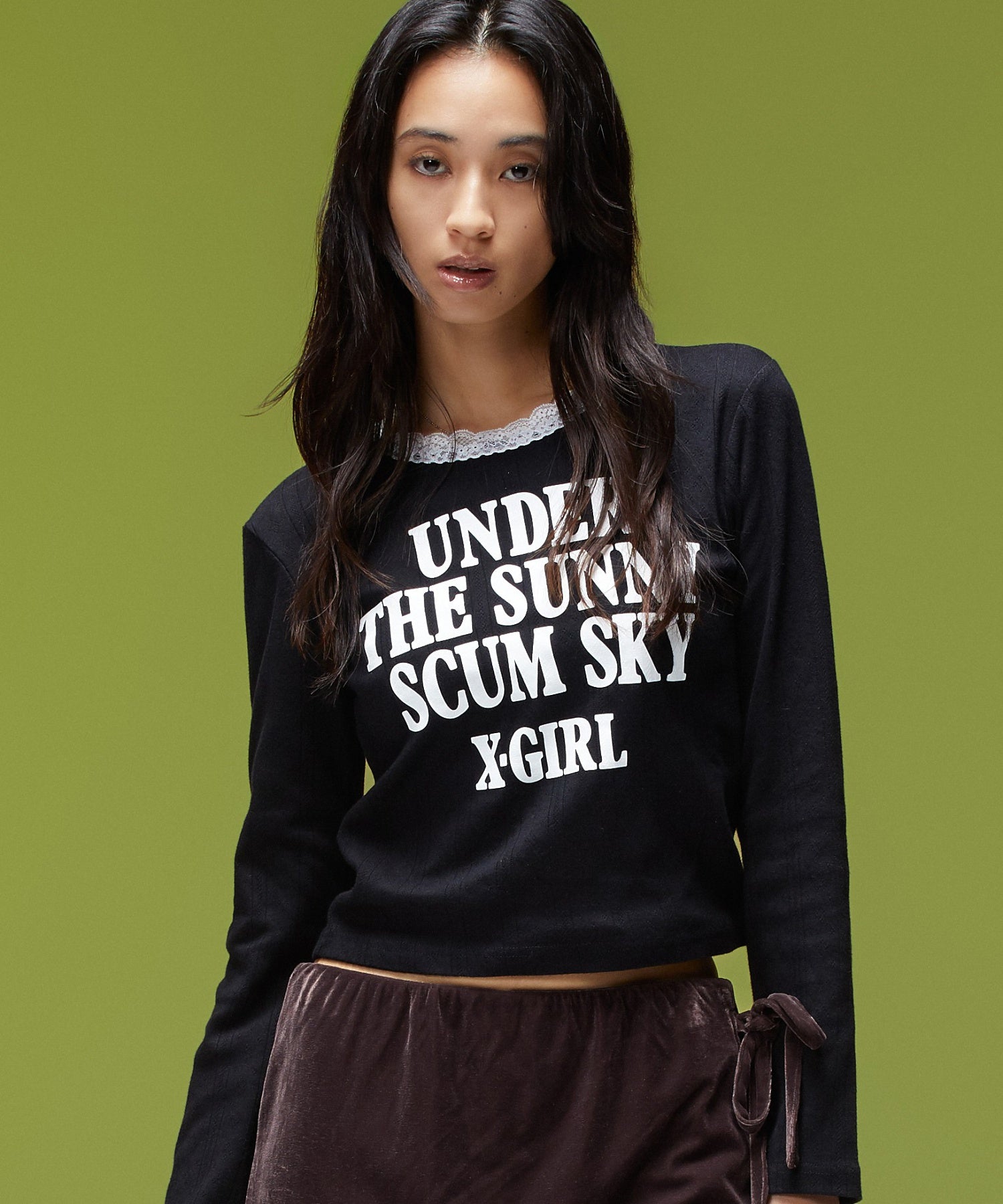LACE TRIM L/S BABY TOP
