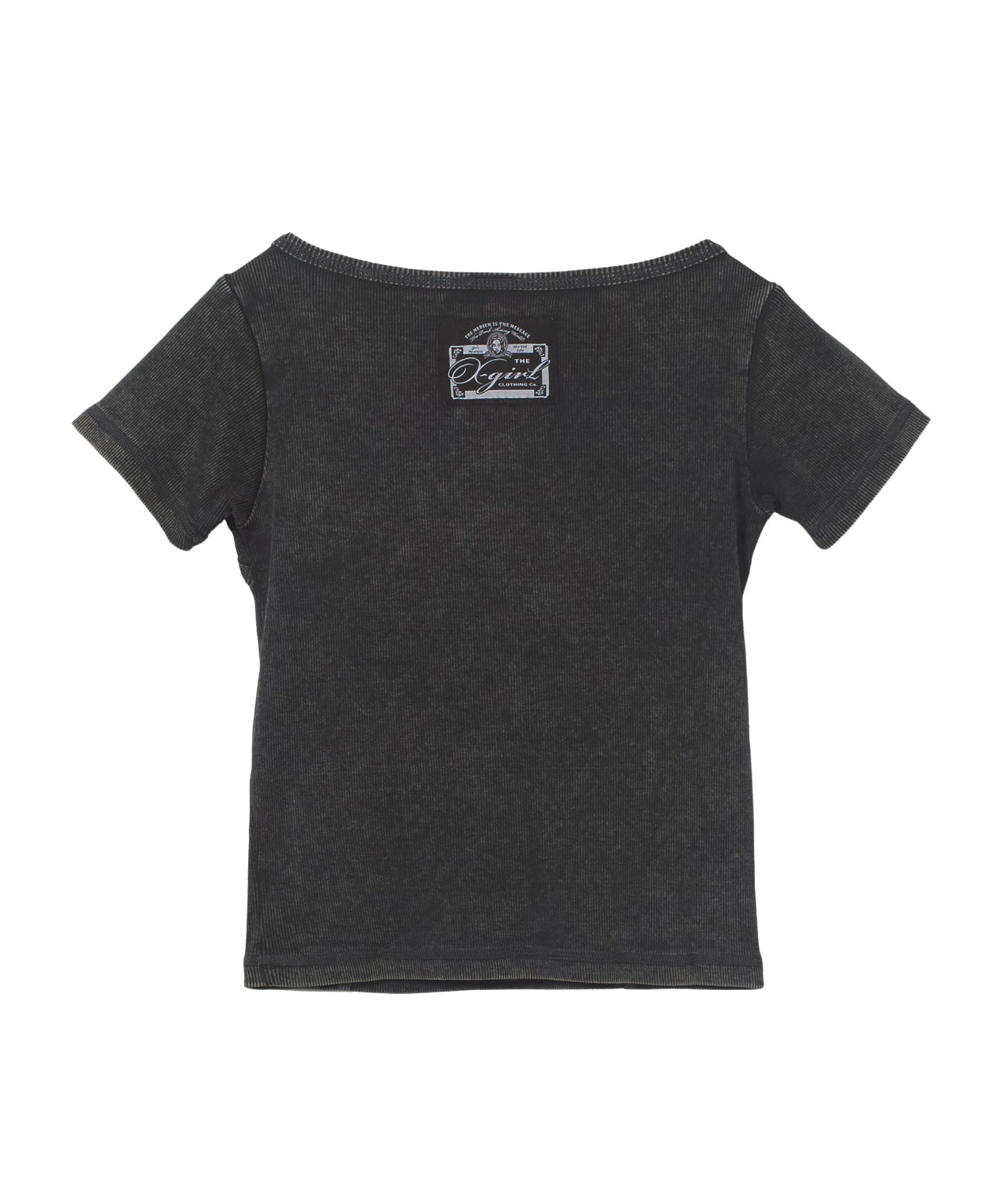 FADED HENLEY NECK S/S COMPACT TOP