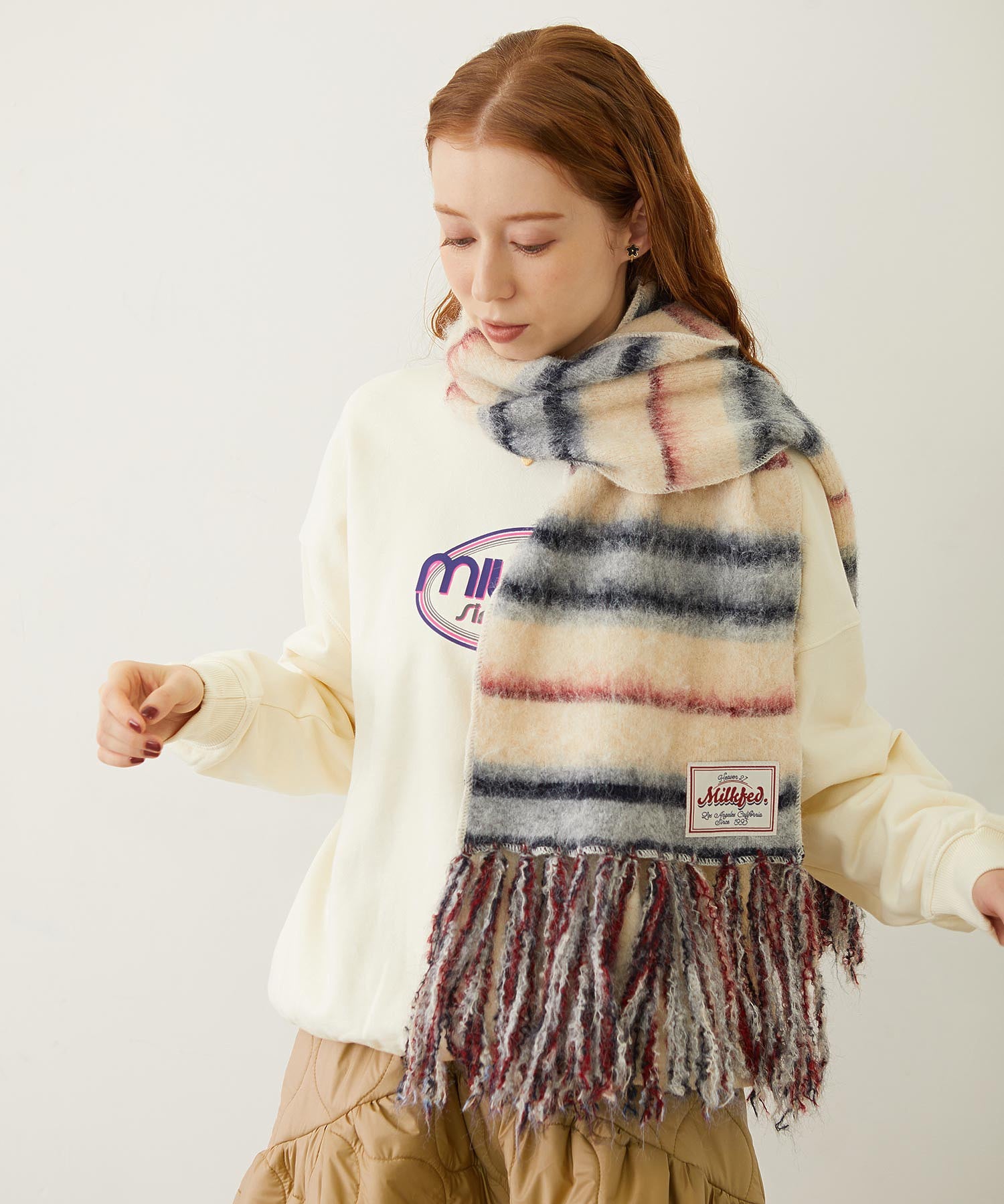 STRIPED FRINGE STOLE