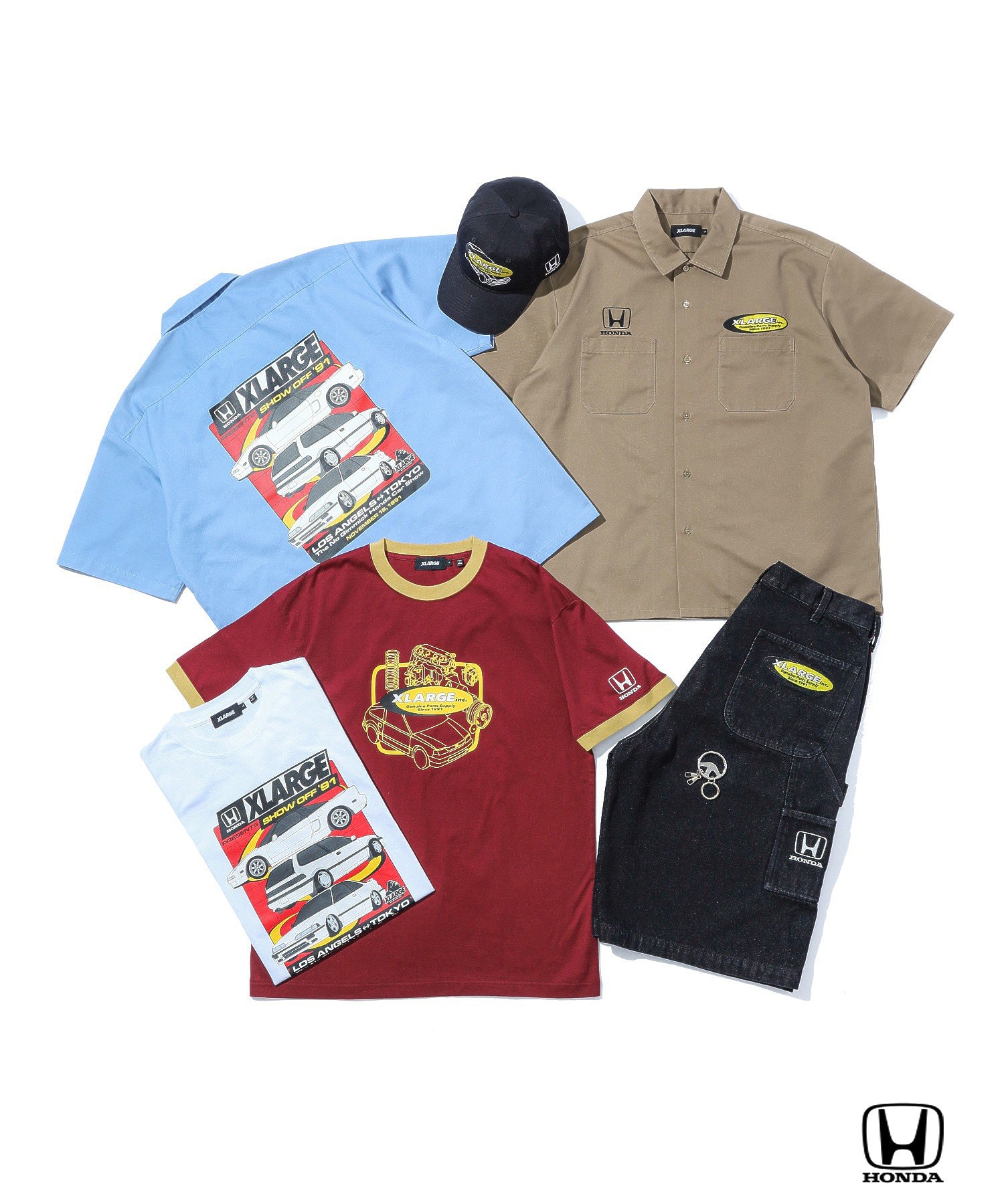 XLARGE×Honda PARTS SUPPLIERS RINGER S/S TEE