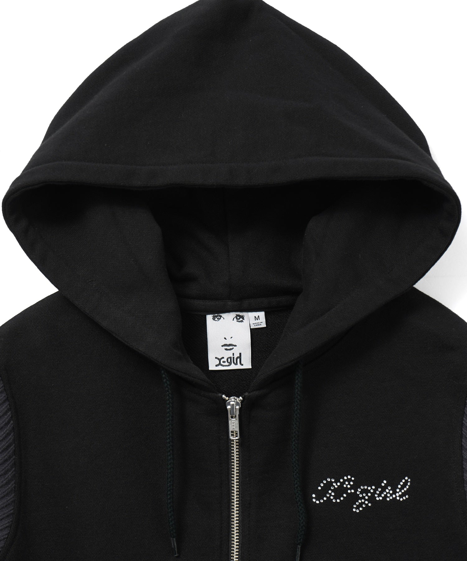 SWEAT AND KNIT ZIP UP HOODIE