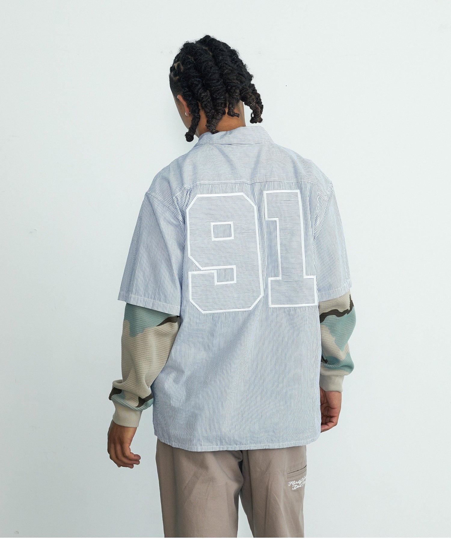 PIN STRIPE WORK S/S SHIRT