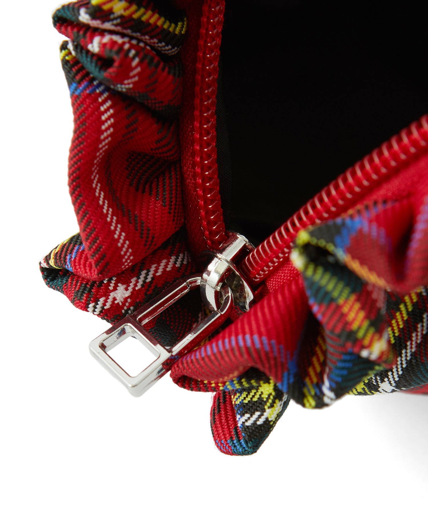 FRILLED TARTAN POUCH