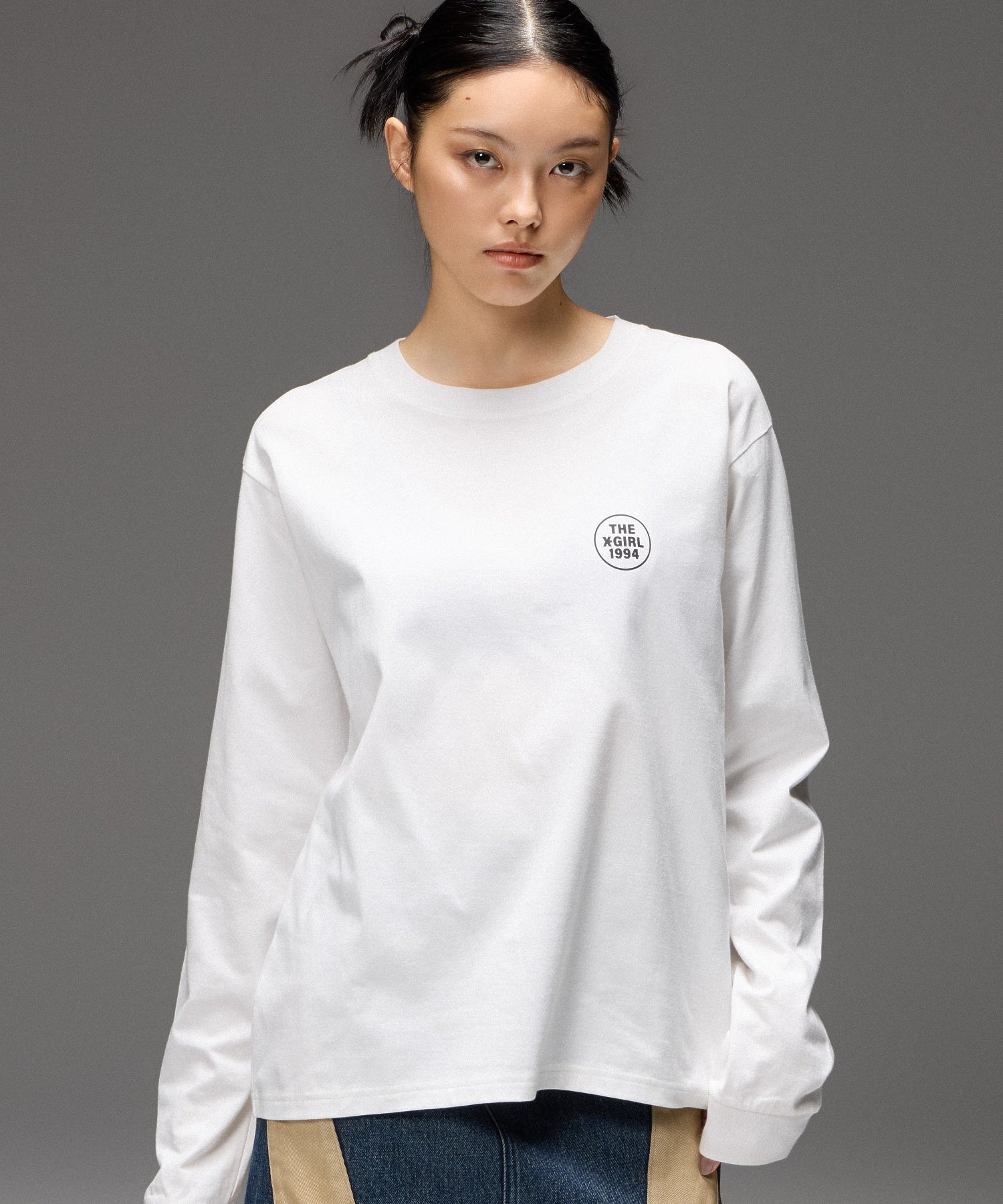 FACE AND CIRCLE LOGO L/S TEE