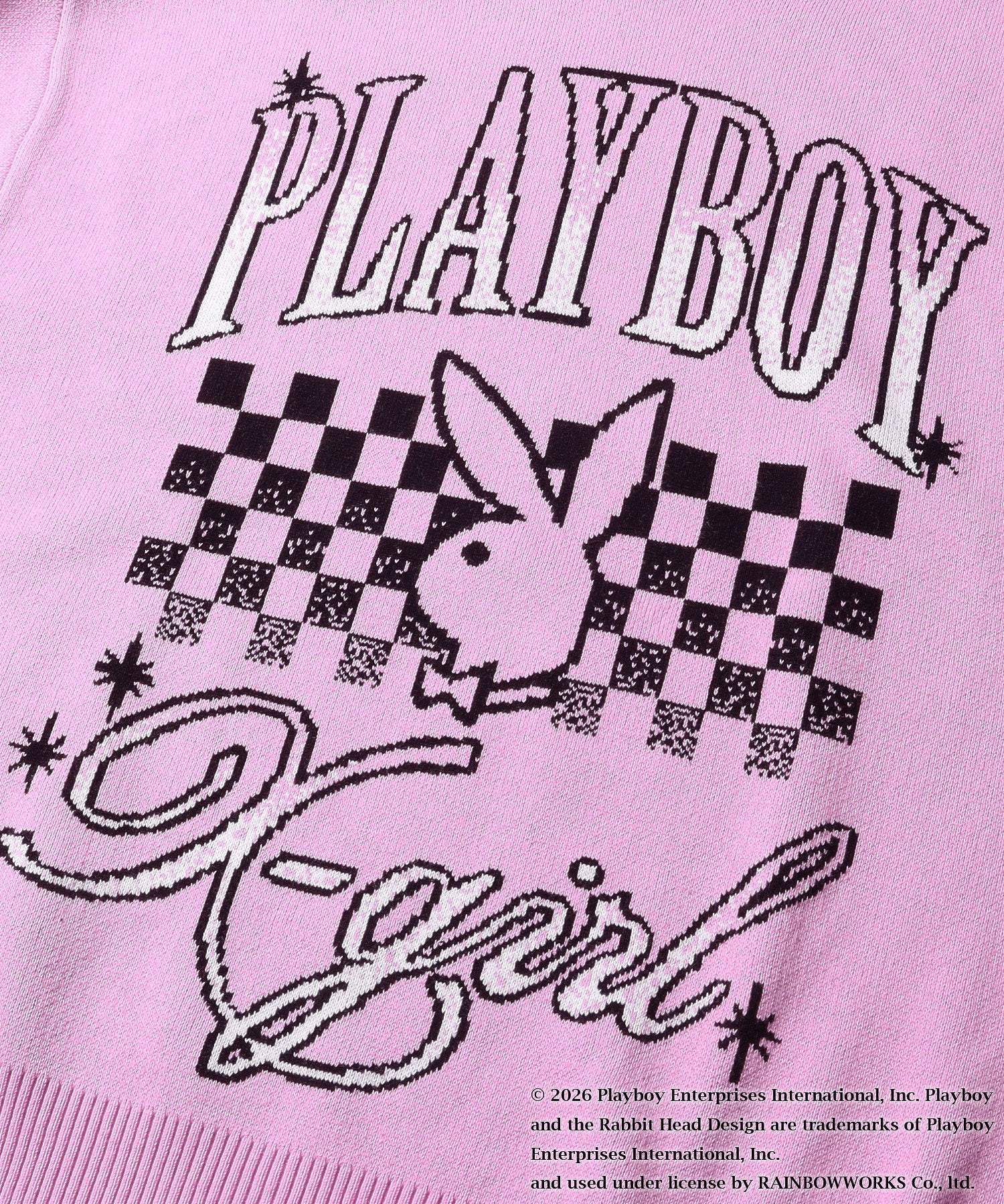 PLAYBOY × X-girl JACQUARD KNIT TOP