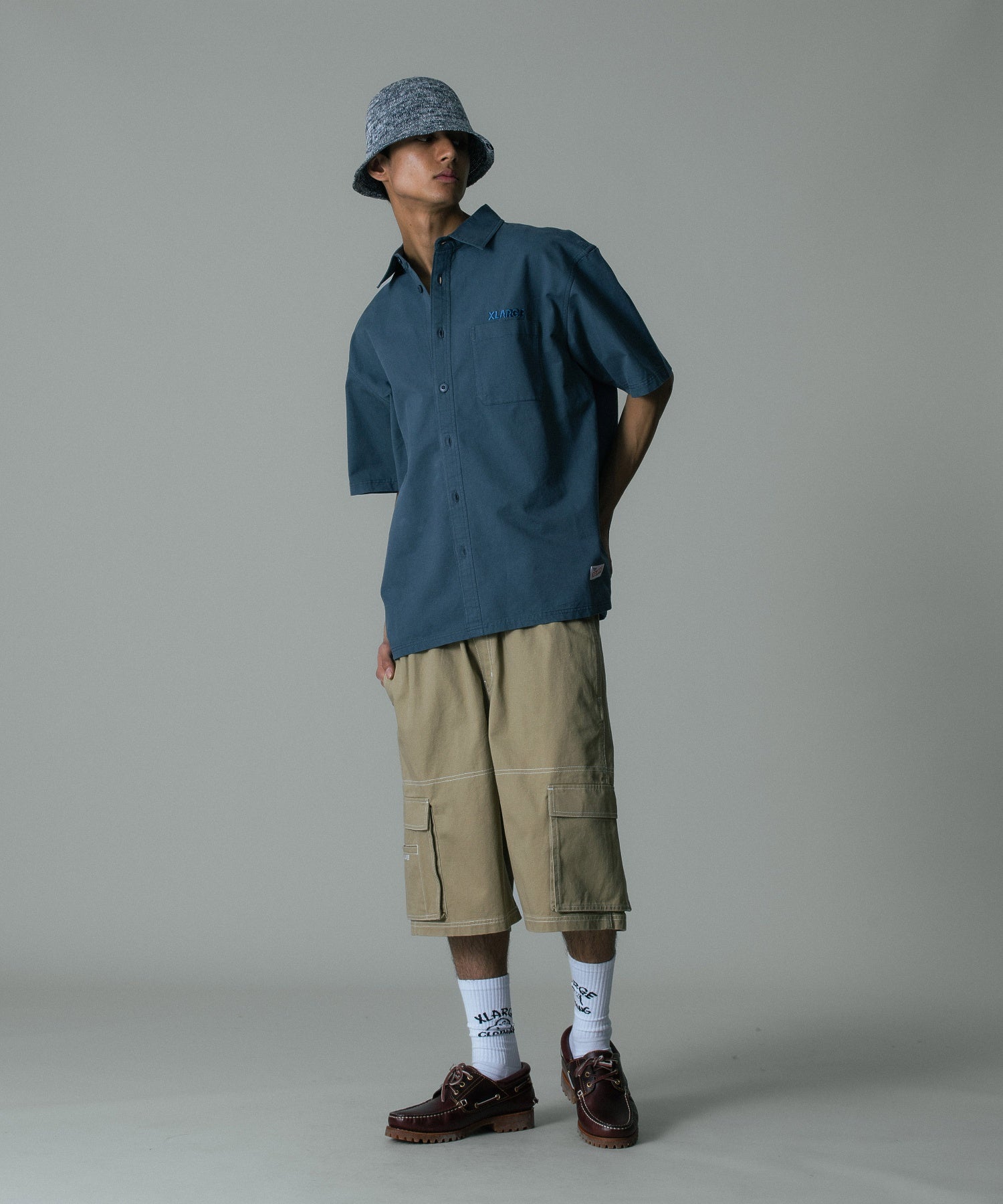 MELANGE KNIT BUCKET HAT
