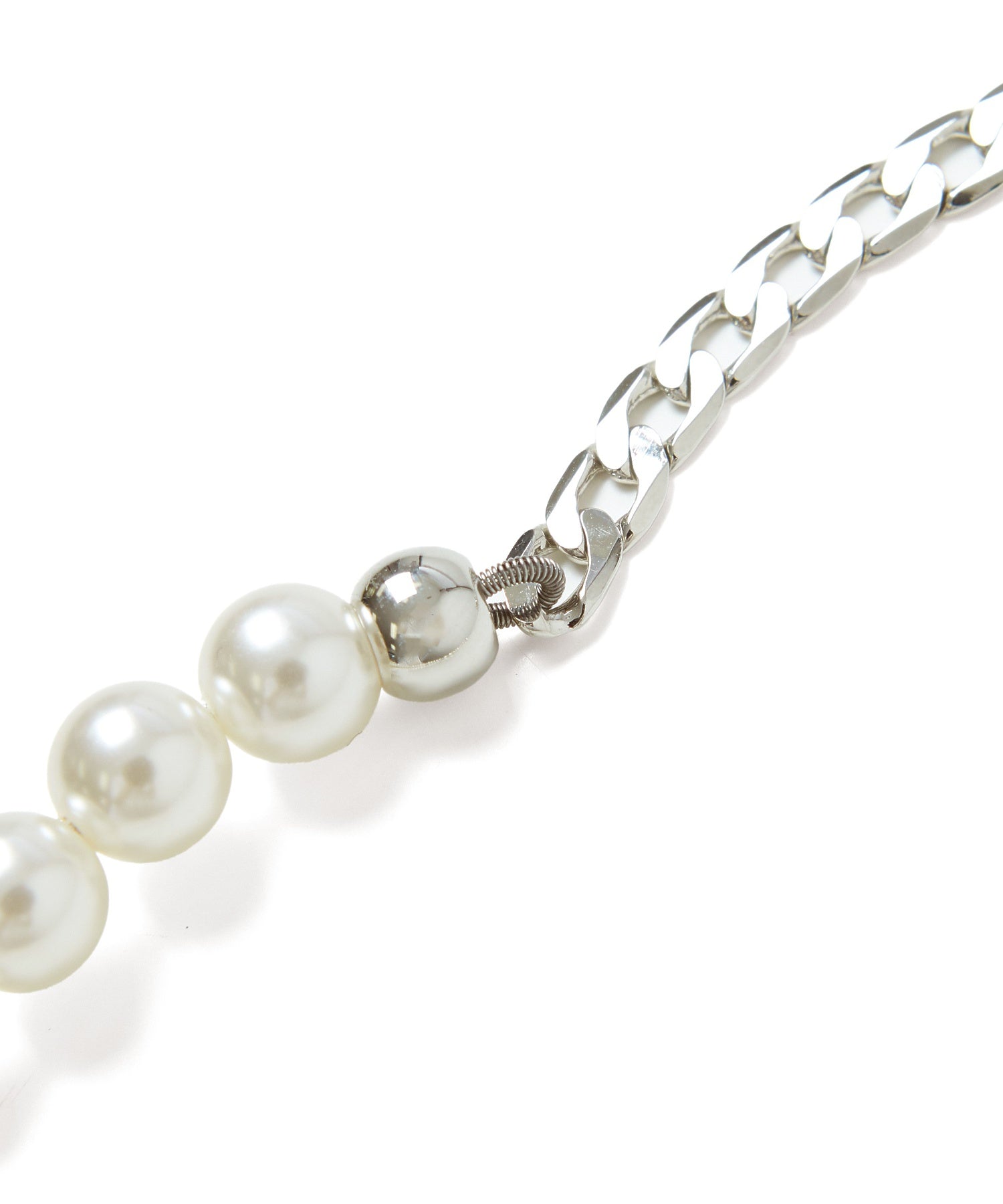 FAUX PEARL LOGO CHARM 2WAY CHAIN NECKLACE