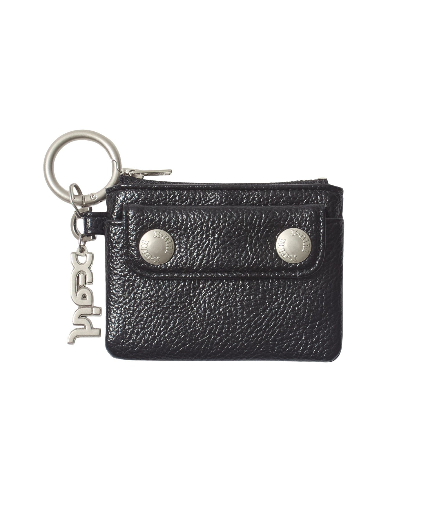 MILLS LOGO CHARM FAUX LEATHER COMPACT WALLET