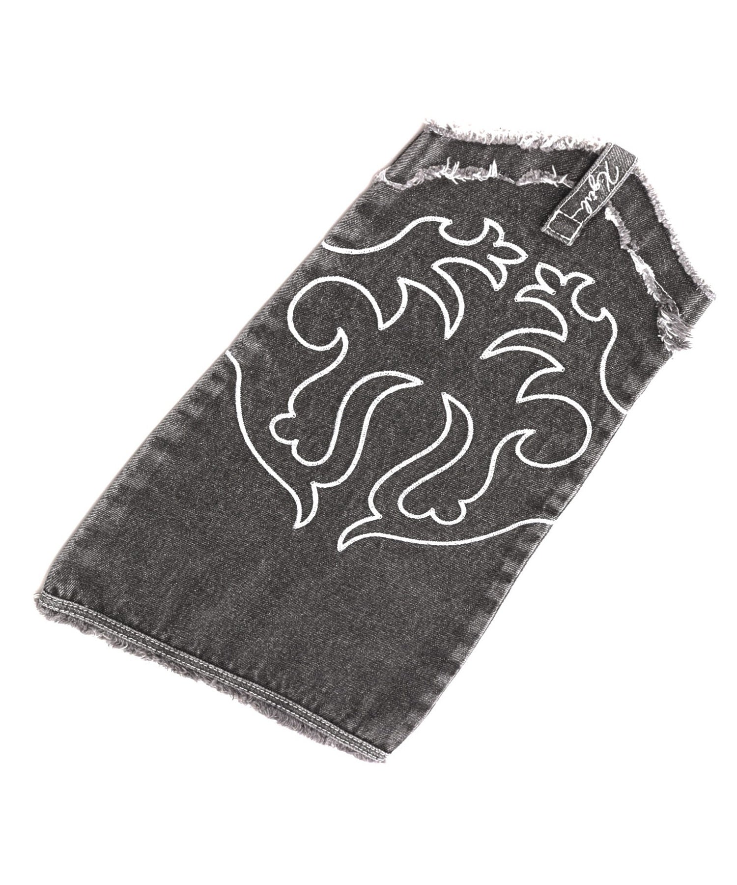 EMBROIDERED DENIM LEG WARMER