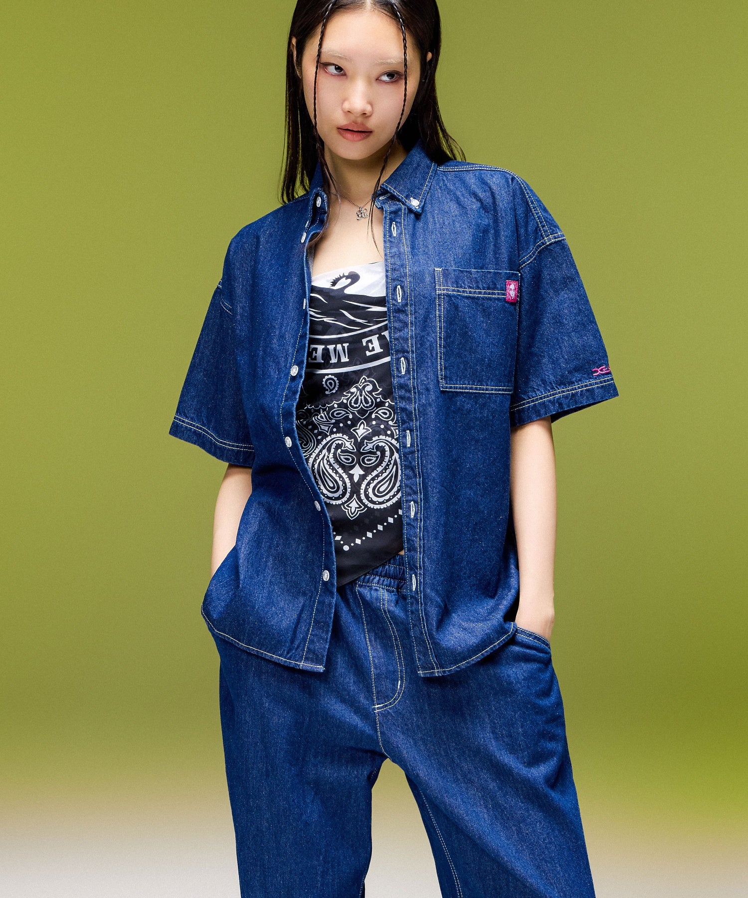 FACE LABEL POCKET EASY PANTS