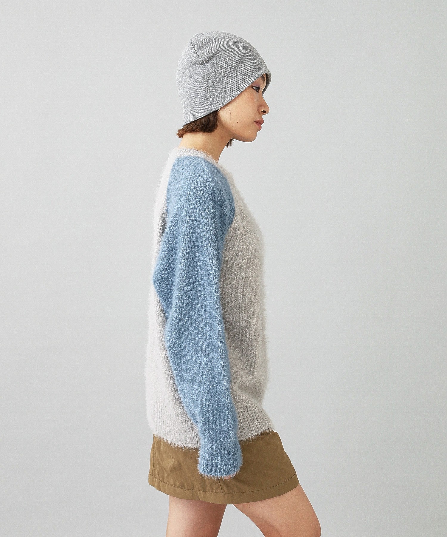 SHAGGY KNIT RAGLAN SLEEVE TOP