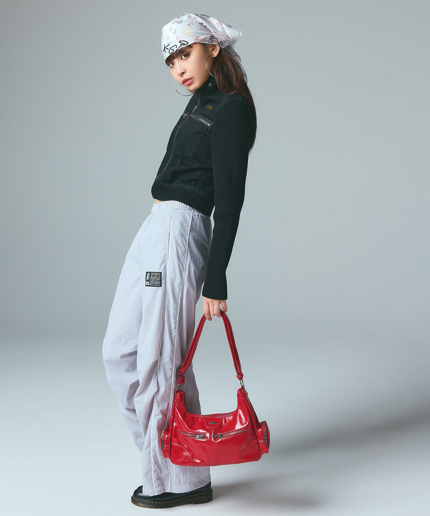 DOUBLE ZIP FAUX LEATHER BAG