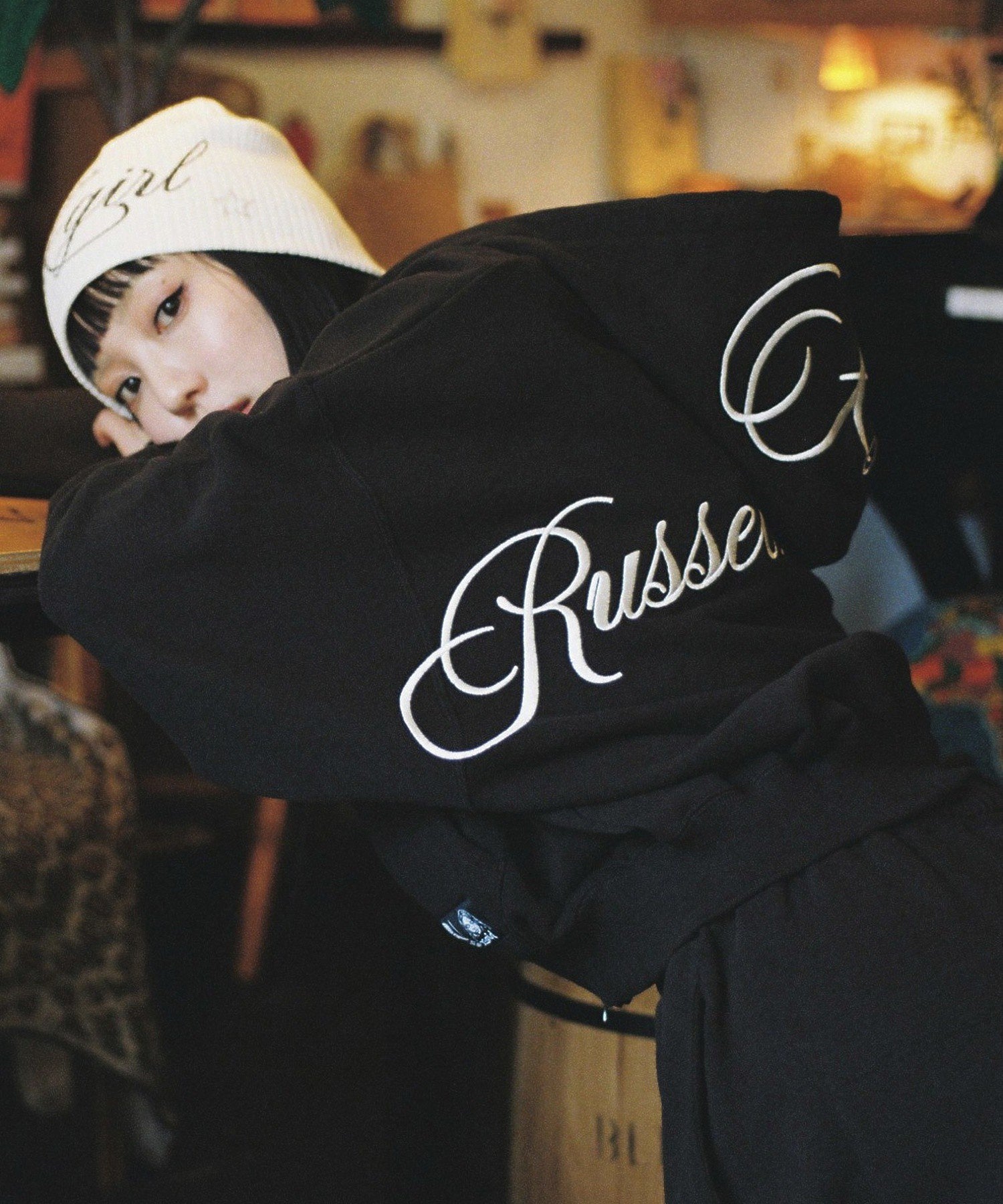 X-girl × Russell SCRIPT LOGO SWEATPANTS