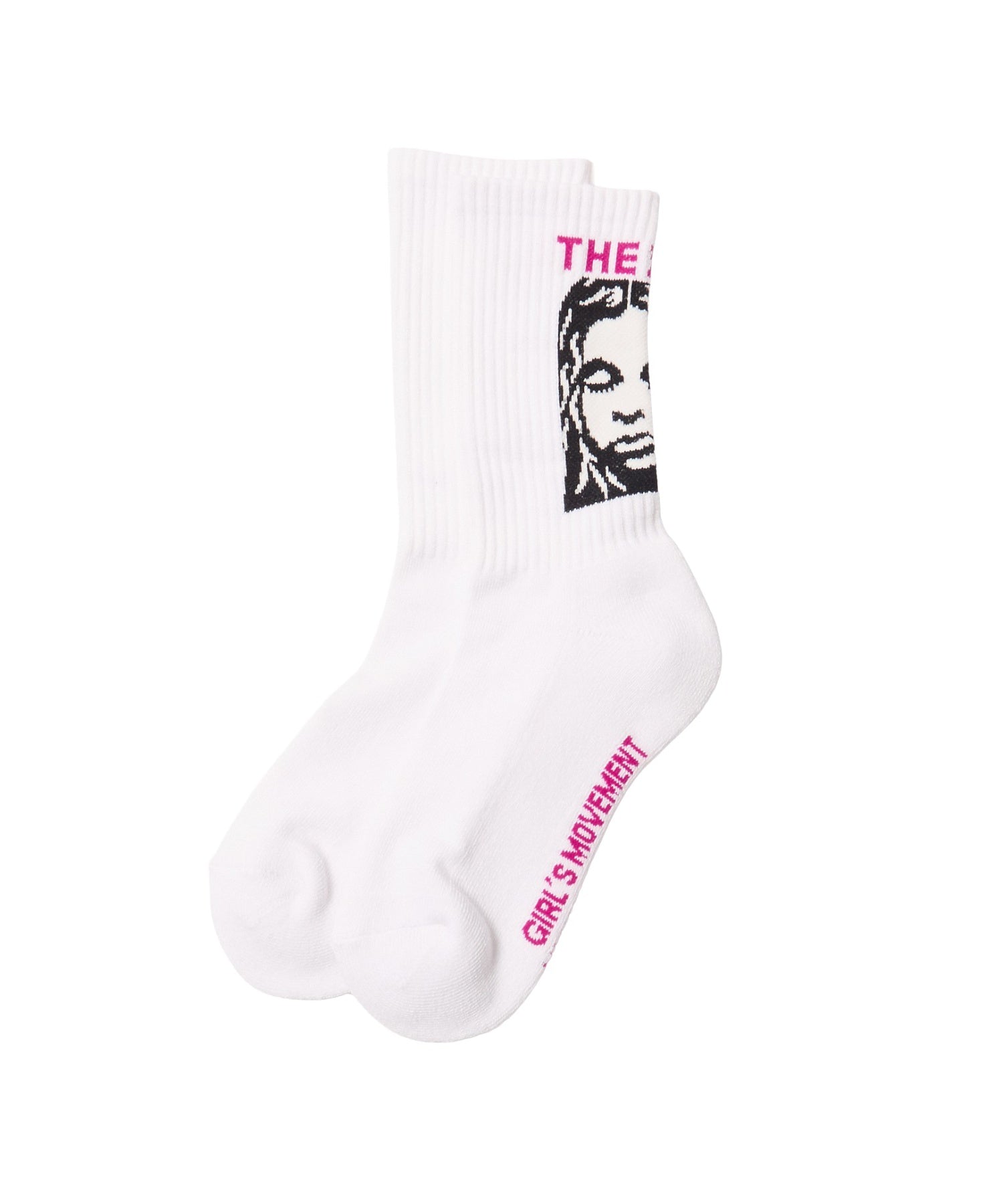 THE X-GIRL LOGO AND FACE JACQUARD RIB SOCKS