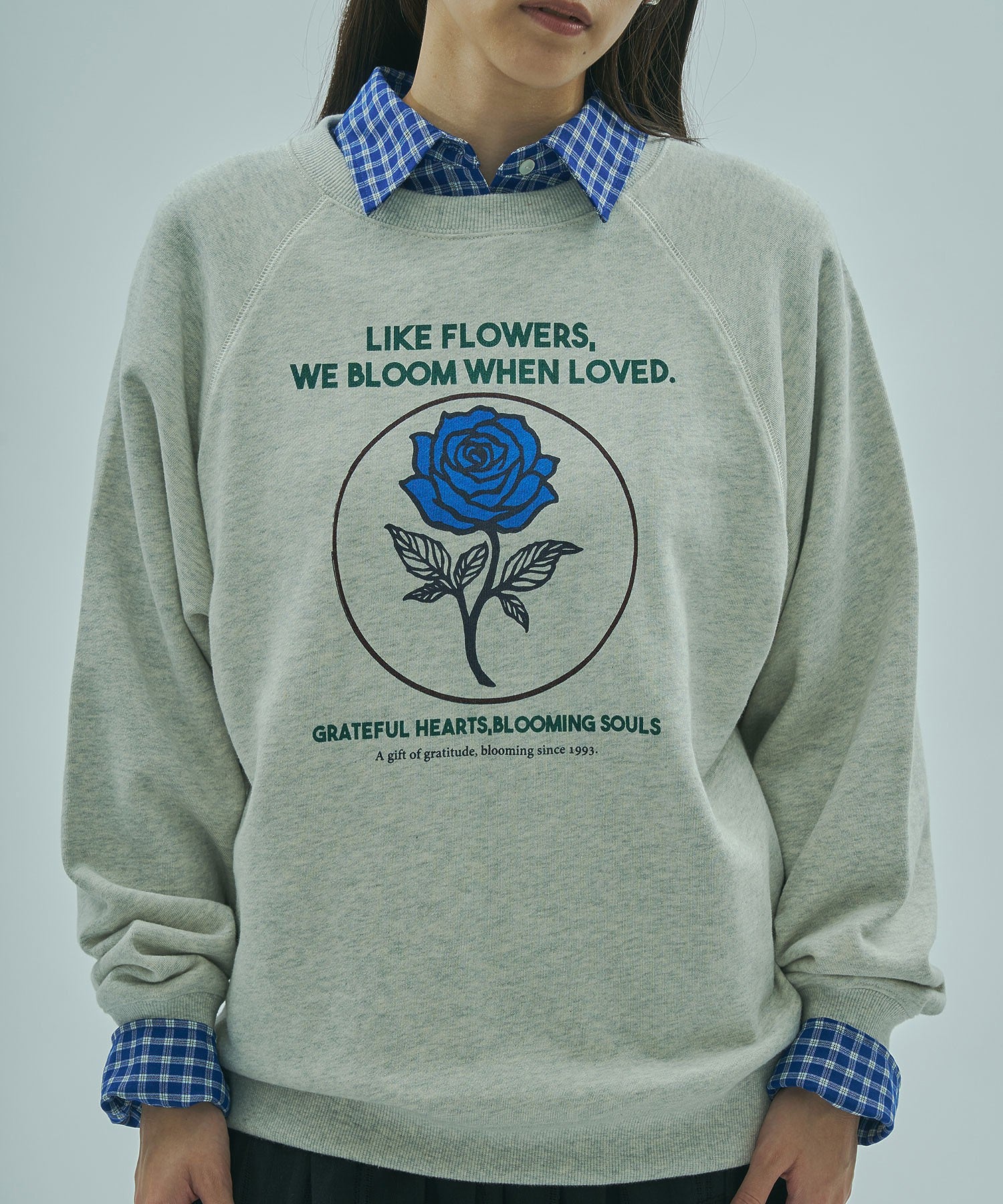 mag.by c/ROSE PRINT L/S SWEAT