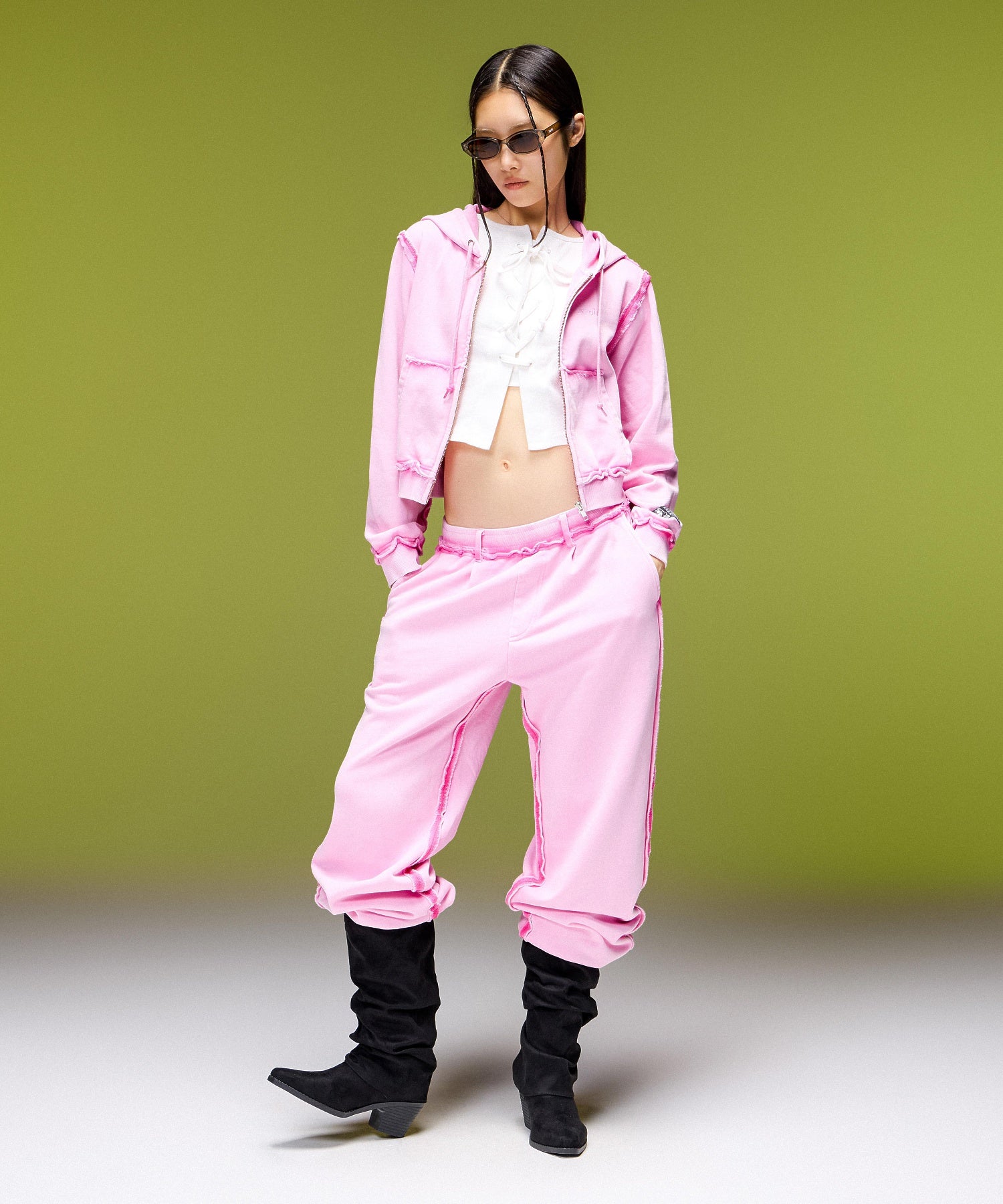 FADED CUT OUT SWEATPANTS