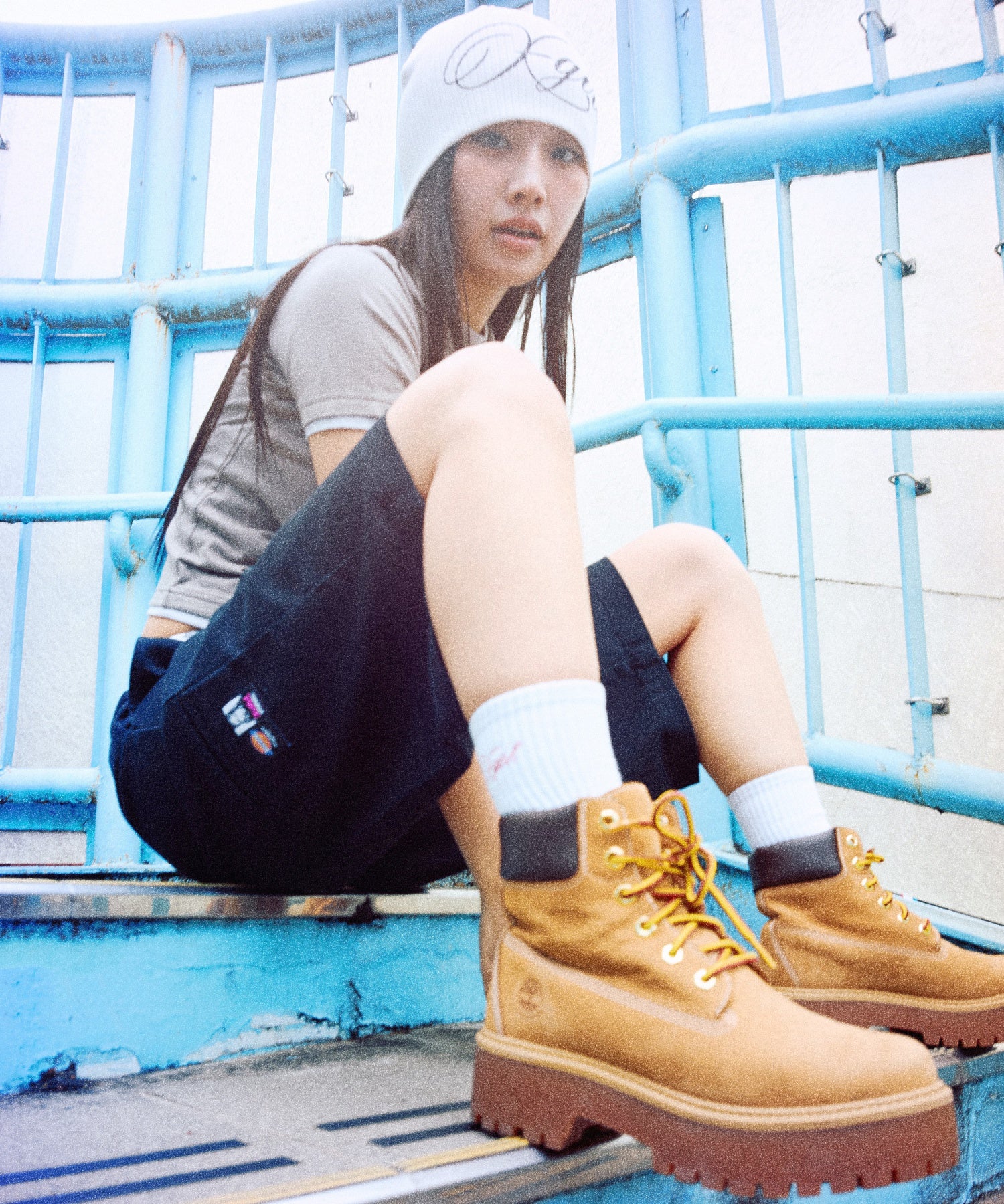X-girl x Dickies WASHED WORK SHORTS