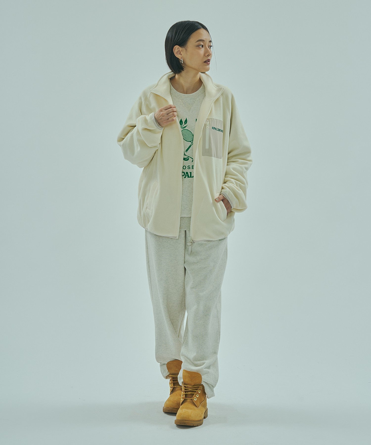 SPALDING x ROSE BUD FLEECE JACKET