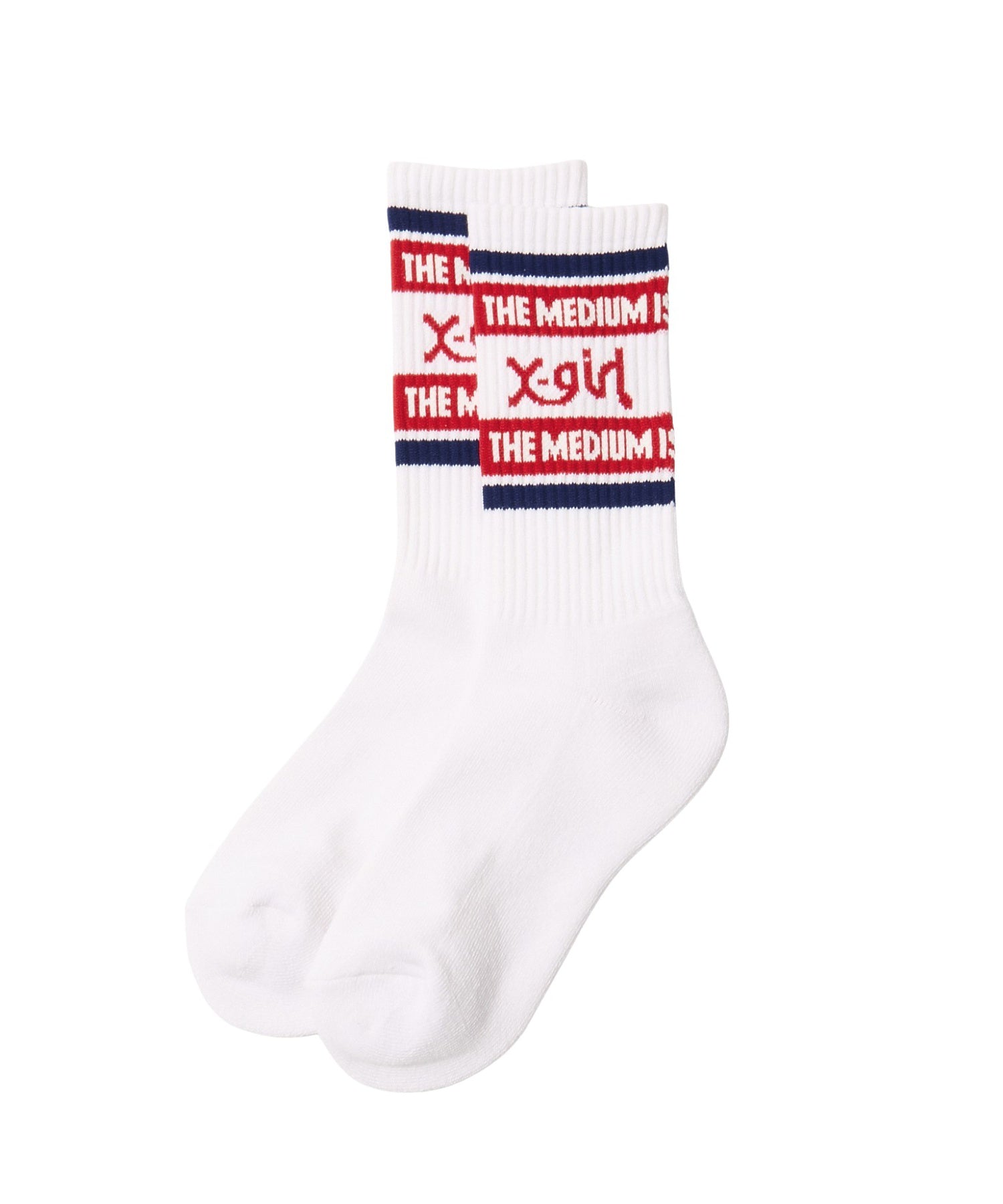 MILLS LOGO STRIPED JACQUARD RIB SOCKS