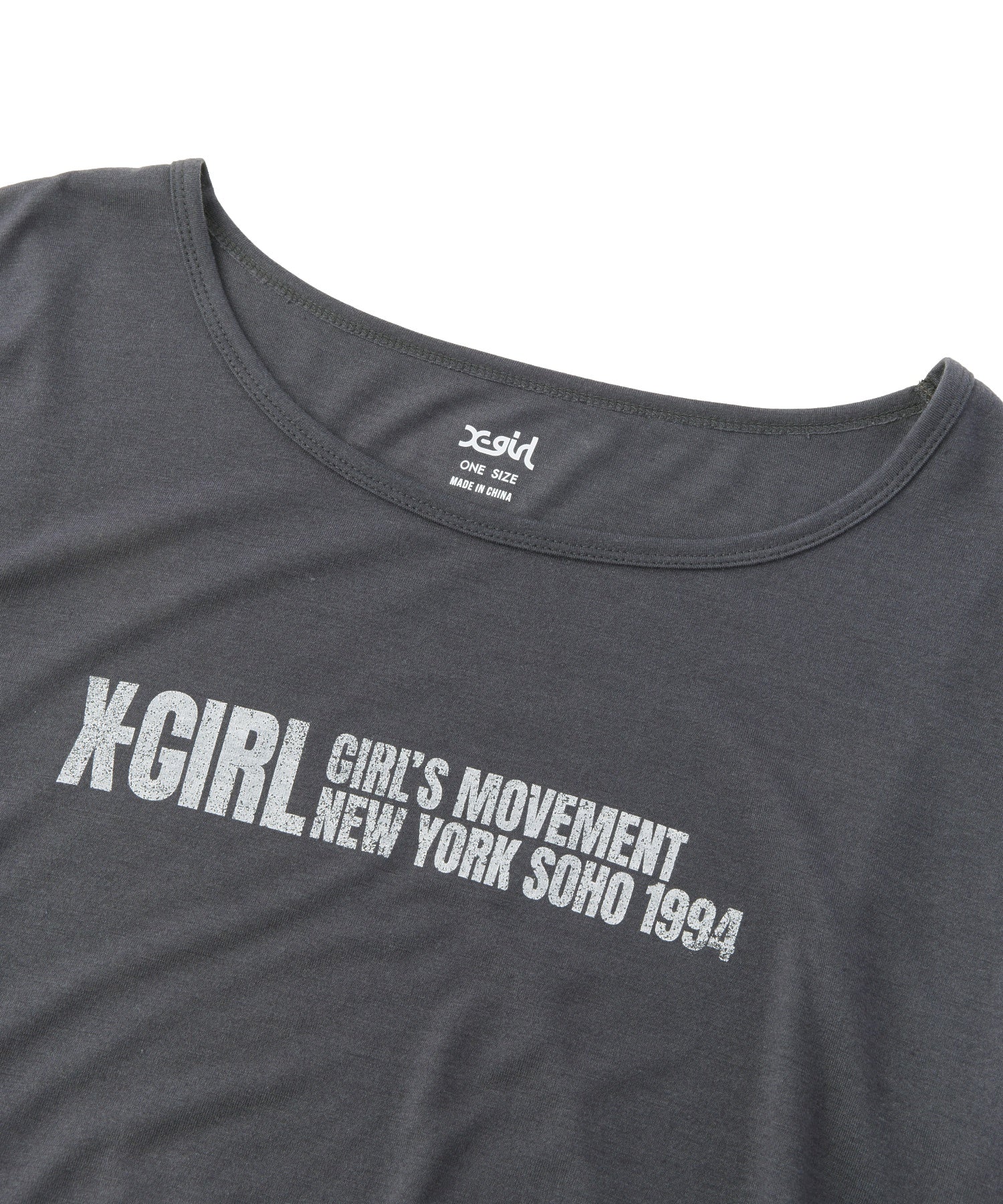 RIBBONED HEM FADED LOGO S/S TEE