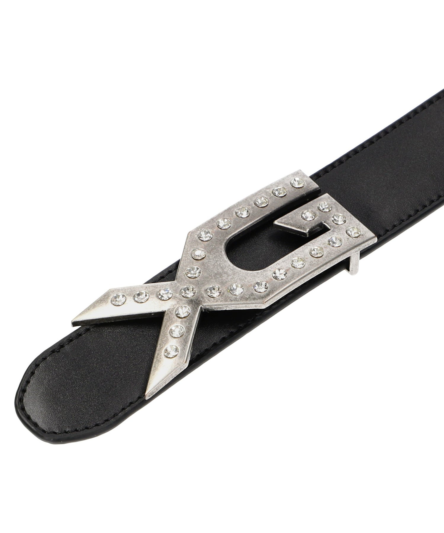 XG EMBLEM BUCKLE FAUX LEATHER BELT