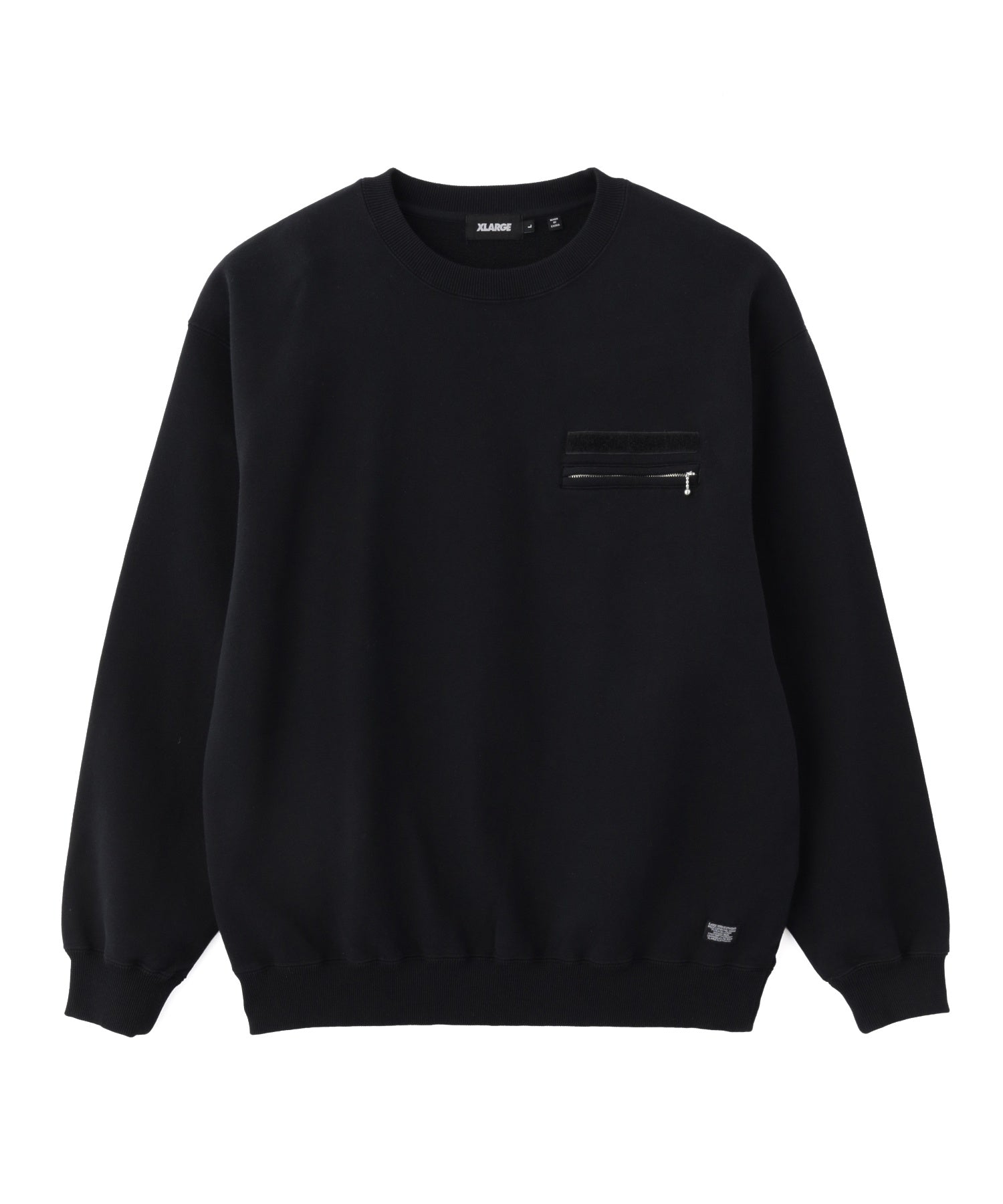 ZIP POCKET CREWNECK SWEATSHIRT