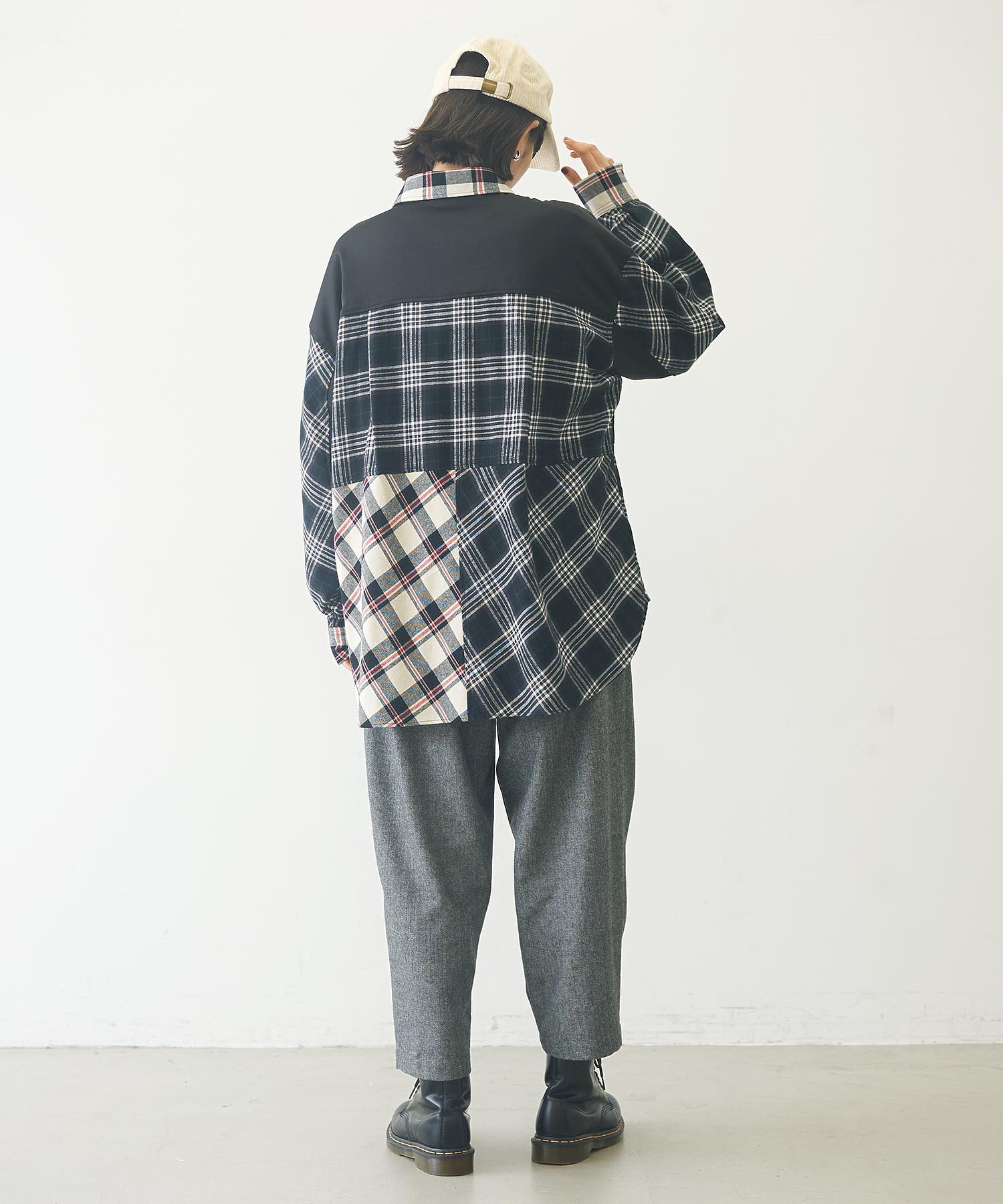 PLAID PATCHWORK SHIRT