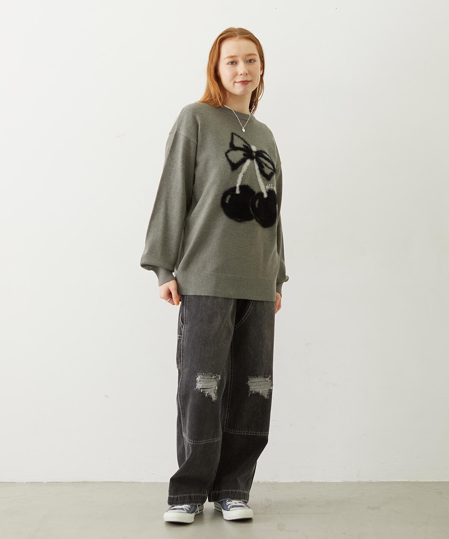 CHERRY LOGO KNIT TOP