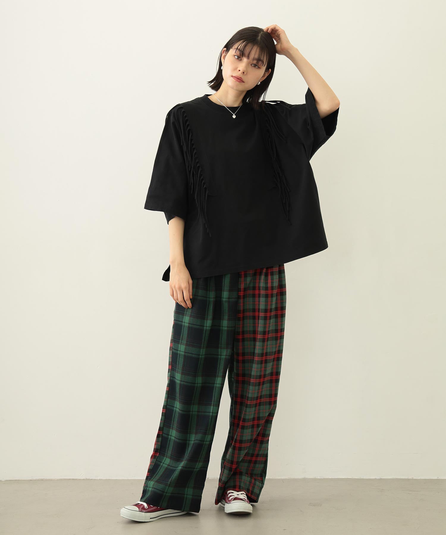COMBINATION PLAID PANTS
