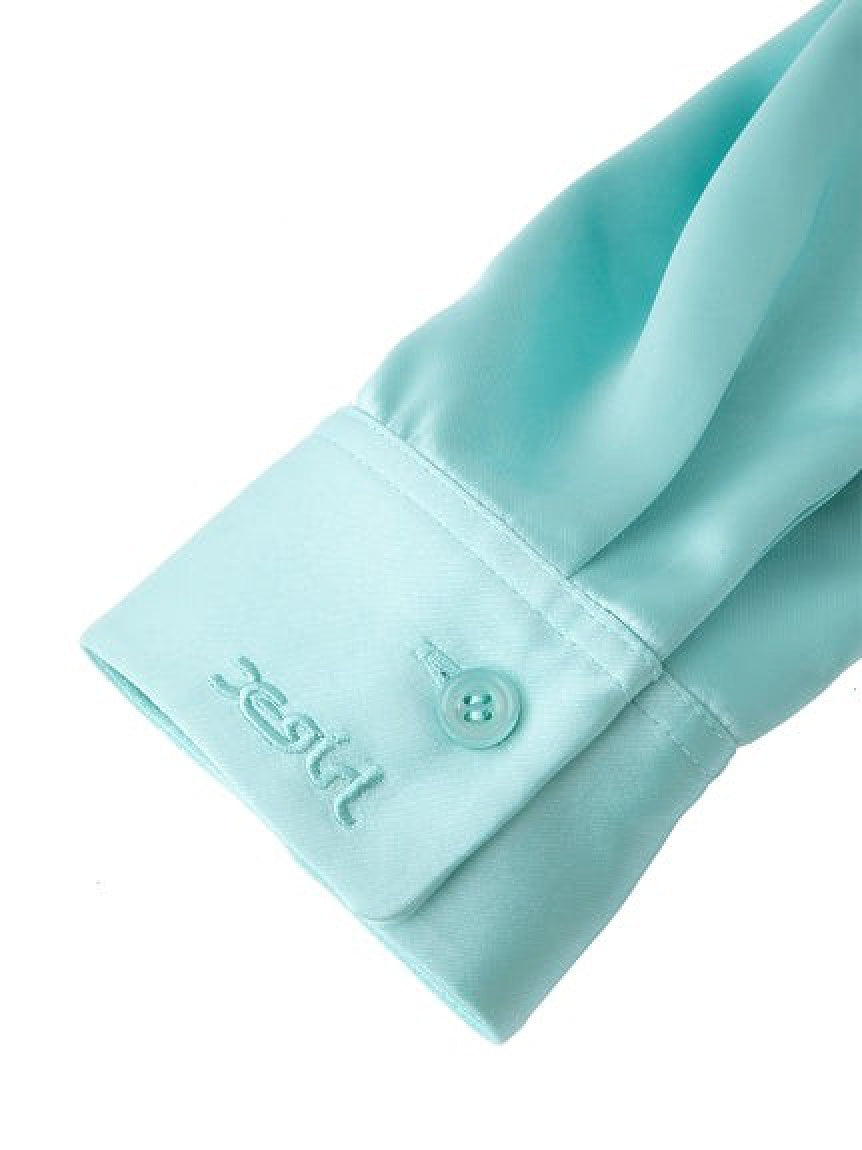 SATIN OPEN COLLAR SHIRT X-girl