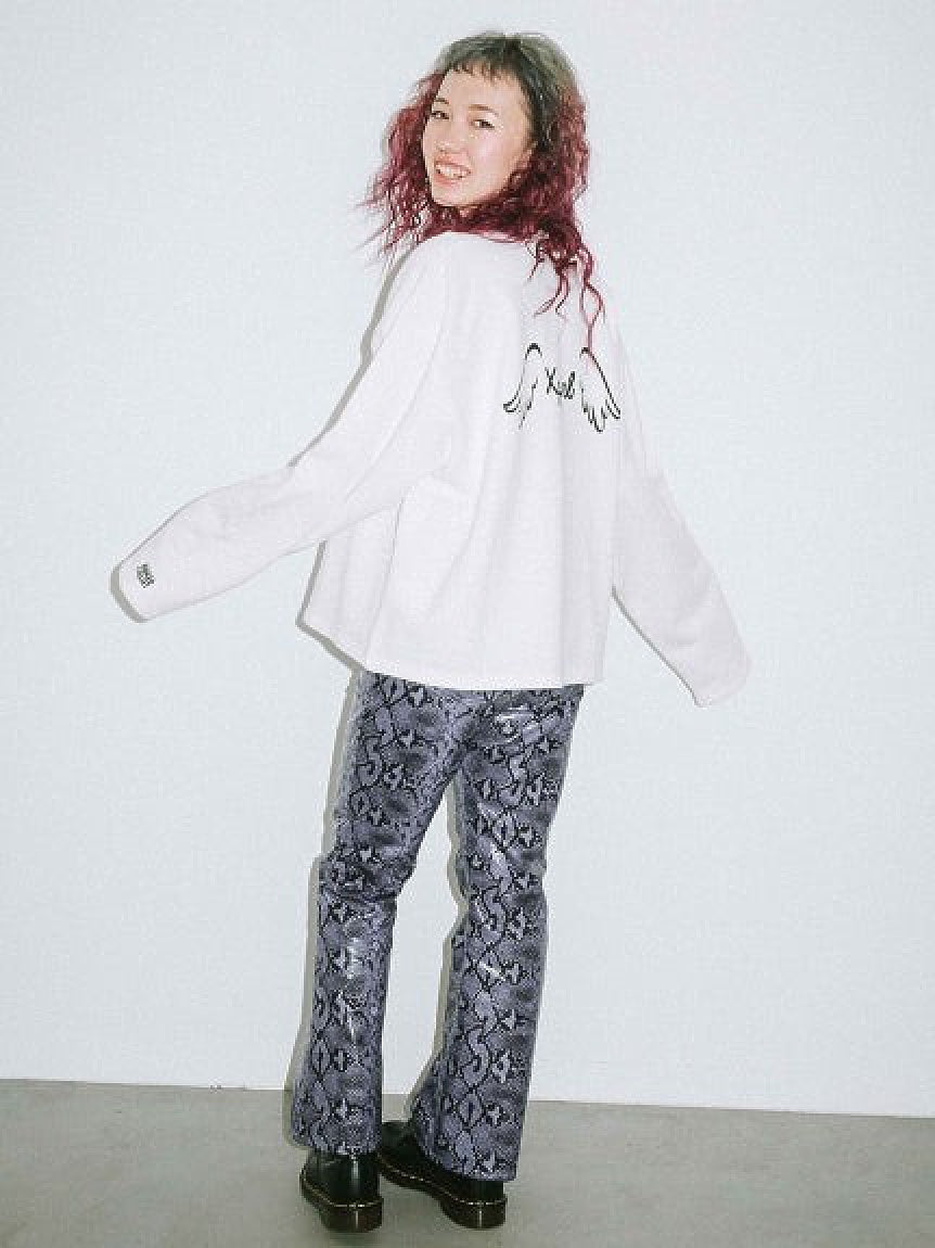 SNAKE PATTERN FLARE PANTS X-girl